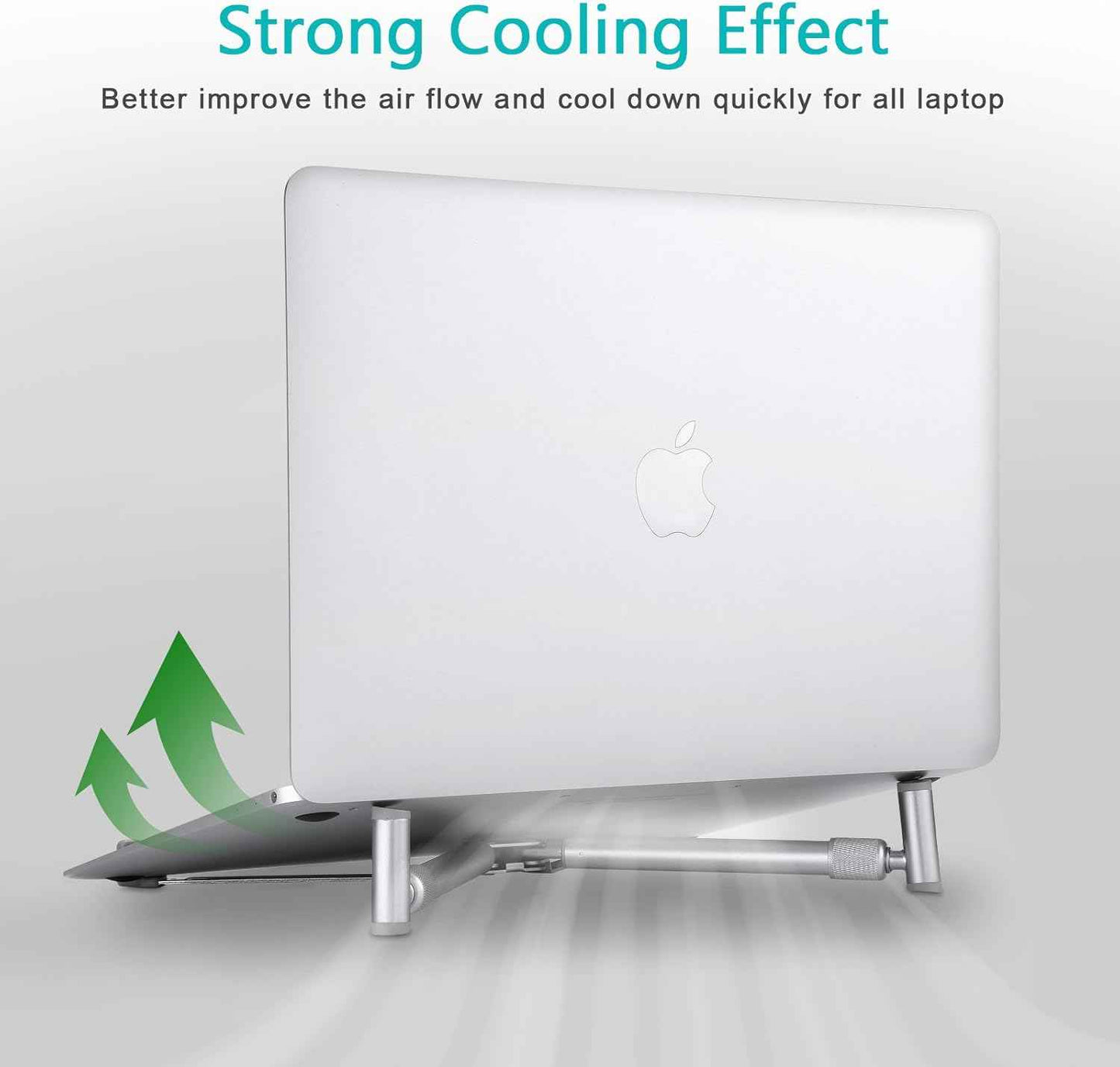 Portable Laptop Stand, Adjustable Laptop Stand for MacBook Pro, Aluminum Desk Foldable Compact Universal Computer Cooling Stand for 12 13 15 17 inch