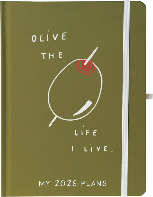 July 2025 – Dec. 2026 Planner by Graphique, Weekly and Monthly Planner, 18 Months Calendar, Olive, 6” x 8”