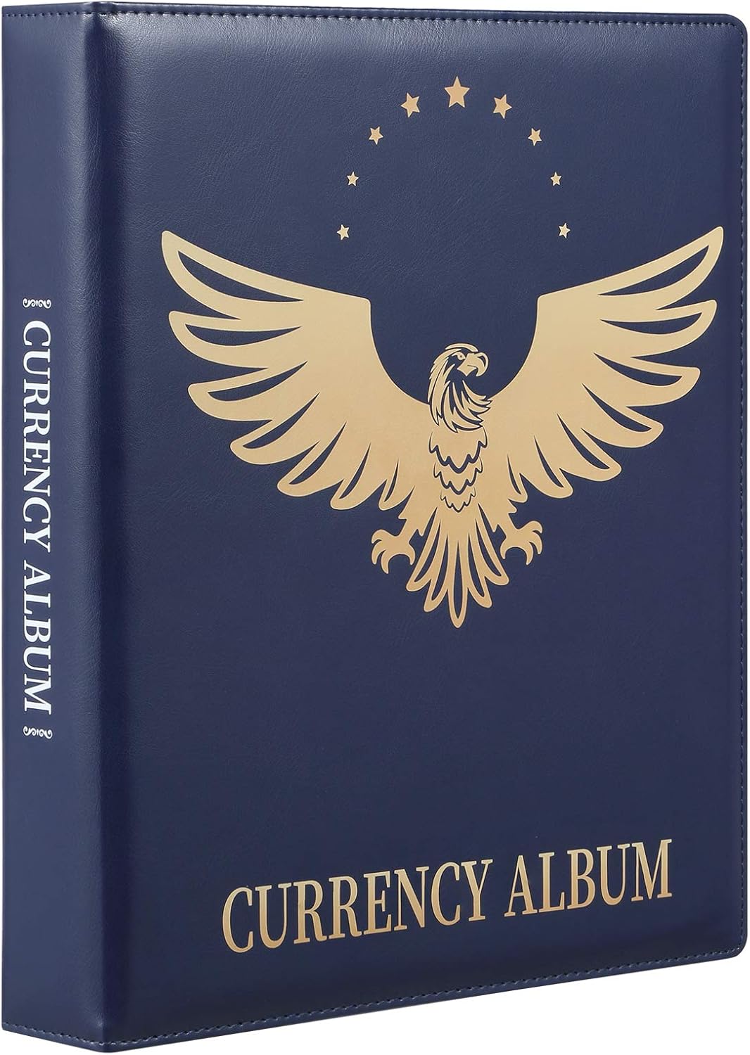 MUDOR Premium PU Banknote World Currency Collection Album, 90 Pockets Dollar Bill Holders for Collectors, Classic Paper Money Collecting Storage Book Album Binder Supplies (Blue)