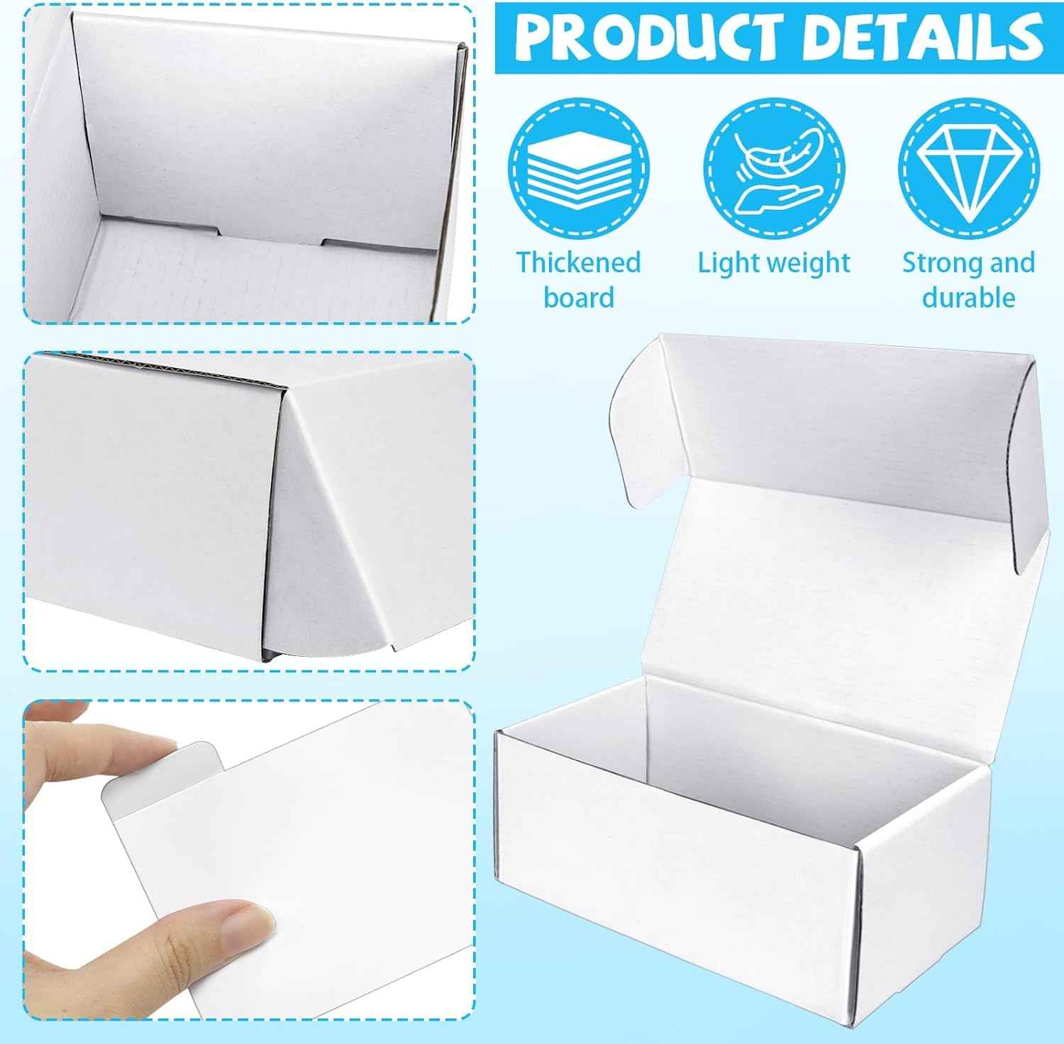 VOKOY Trading Card Storage Box with Dividers, 6 Pack • 400 Count Bulk Card Collection Case, Corrugated Cardboard Storage Box for Sports, TCG/Magic/Mtg Cards (Horizontal Length 7.5 Inch)
