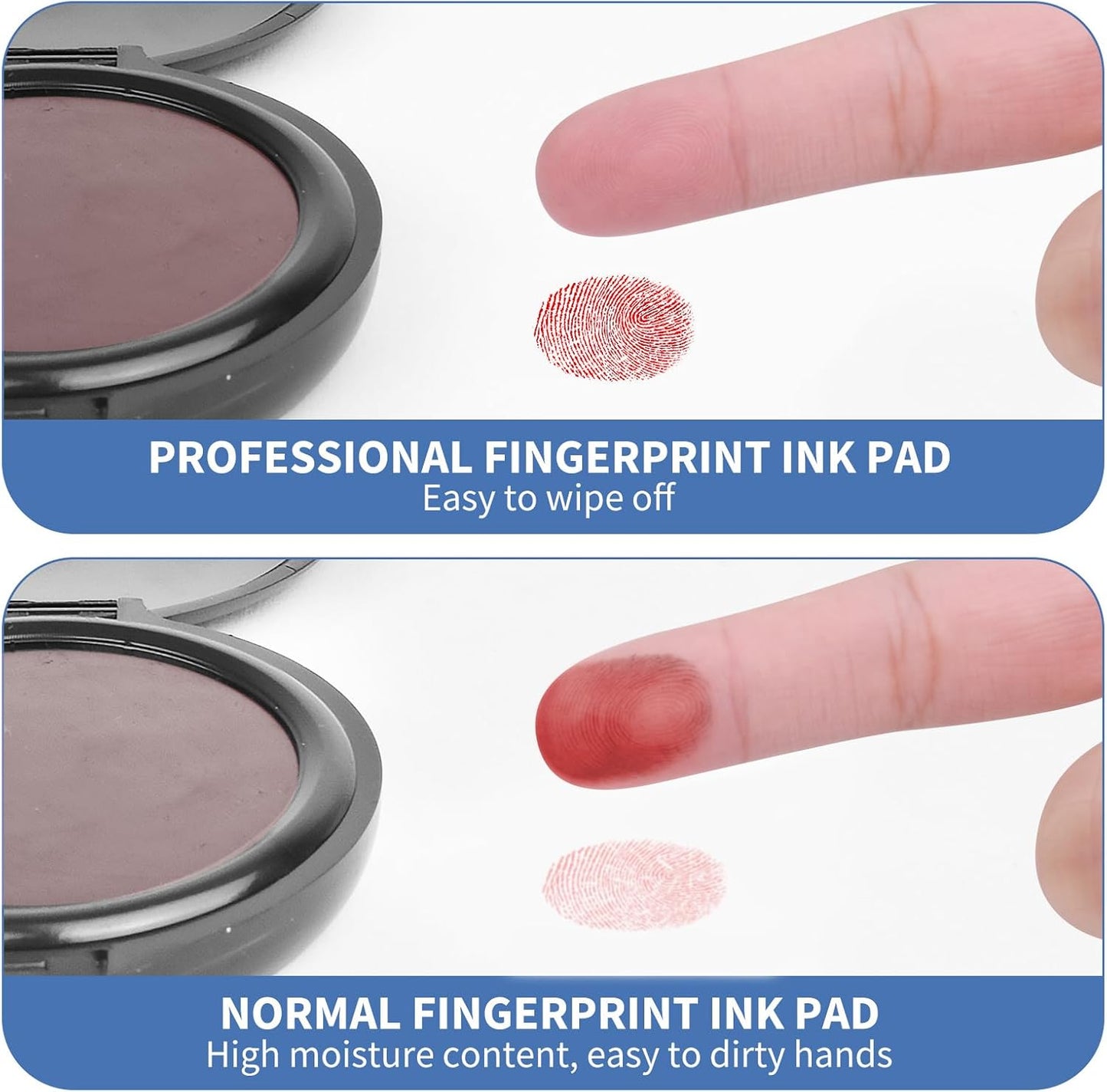 SAYEEC Fingerprint Ink Pad Thumbprint Ink Pad for Office Notary Supplies Identification Security ID Fingerprint Cards Law Enforcement Fingerprint Kit Thumb Print Ink Pad Stamp Pad (Red-2 Pack)