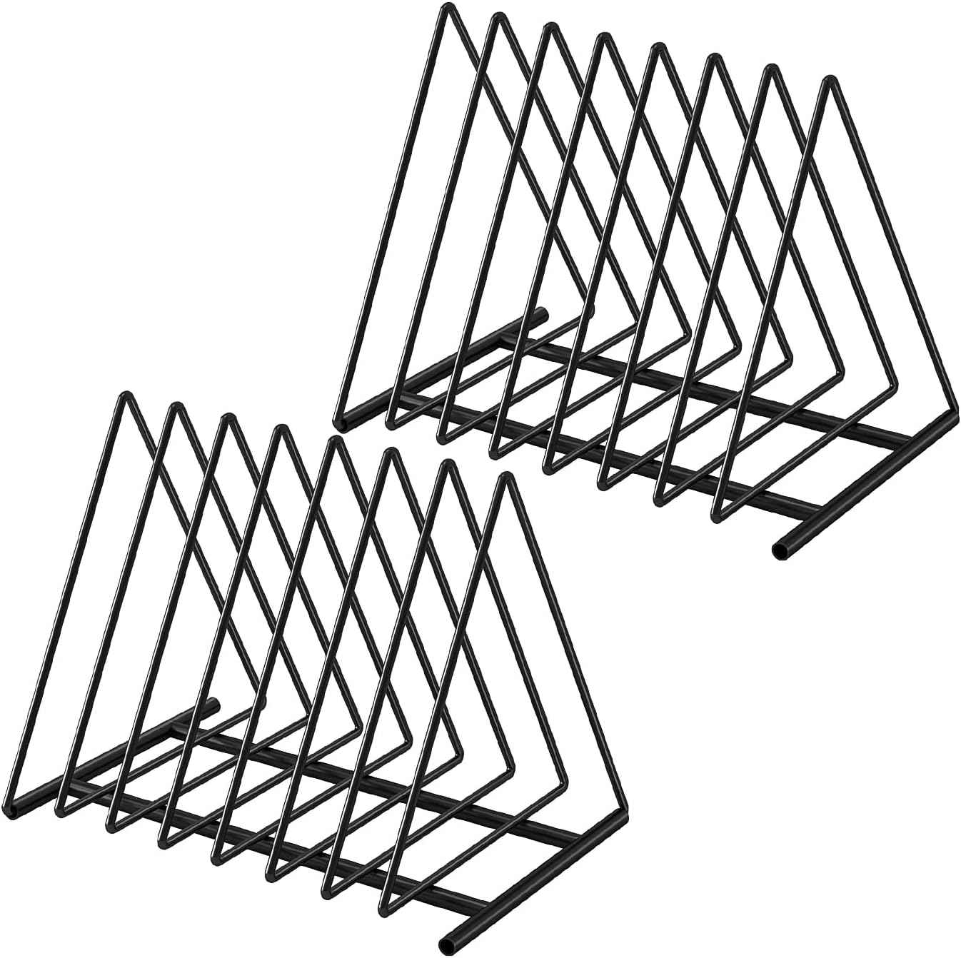 TOPCJ 2 Sets Upgraded Triangle File Folder Rack,7 Sections File Holder,File Storage Sorter/Stand,Desktop File Organizer,Wire Organizer Rack,Magazine Folder Holder,Letter/Legal, Anti-Scratch/Rusty