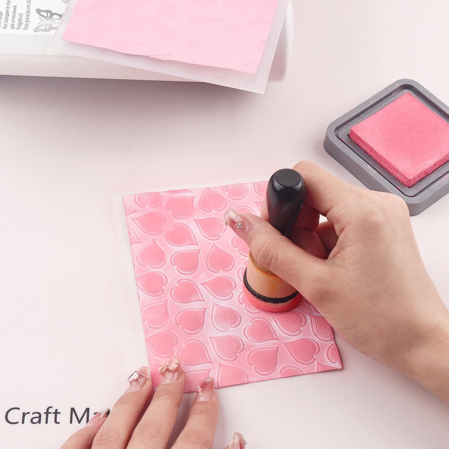 BAOFALI 3D Embossing Folder for Card Making Love Heart Plastic Embossing Folders for DIY Scrapbooking Photo Album Card Paper Craft Decoration Embossing Template Paper Card Embossing Stencil