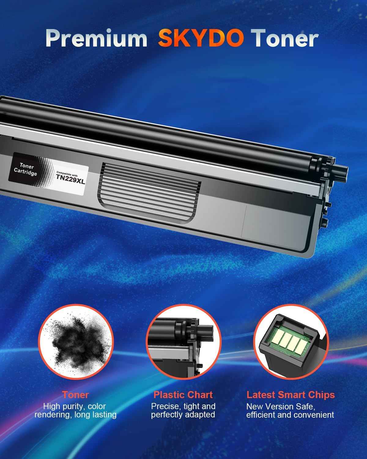 TN229XL Compatible Toner Cartridges Replacement for Brother TN229 TN229XL TN-229XL TN229 XL Work for MFC-L3780CDW MFC-L3720CDW HL-L3280CDW HL-L3220CDW HL-L3300CDW (Black,Cyan,Magenta,Yellow,4 Pack)