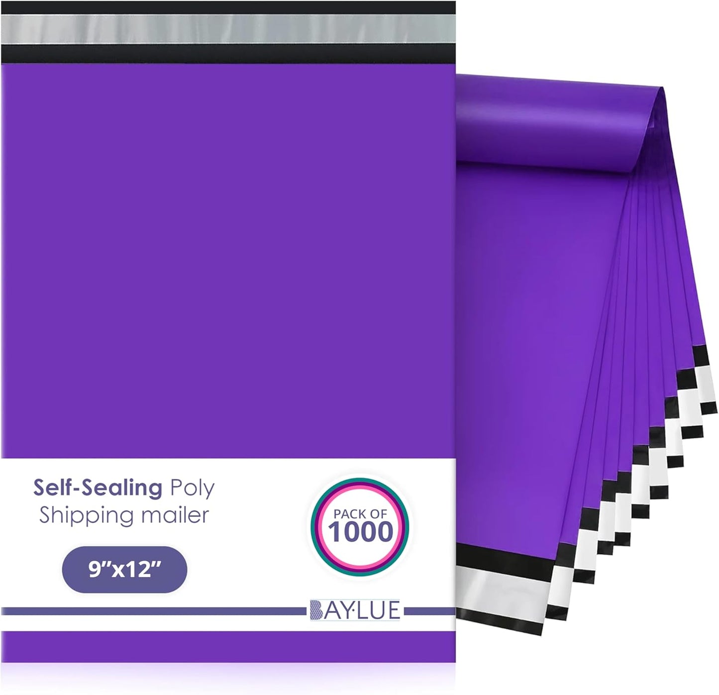 Purple Poly Mailers 9x12 Inch | Strong Adhesive Self-Seal mailer Bags | Tamper, Tear, Water Resistant Shipping Envelopes | Thick Strong Material Polymailer Bags Clothing Bag | 1000 Pack Bulk - Lumora Desk