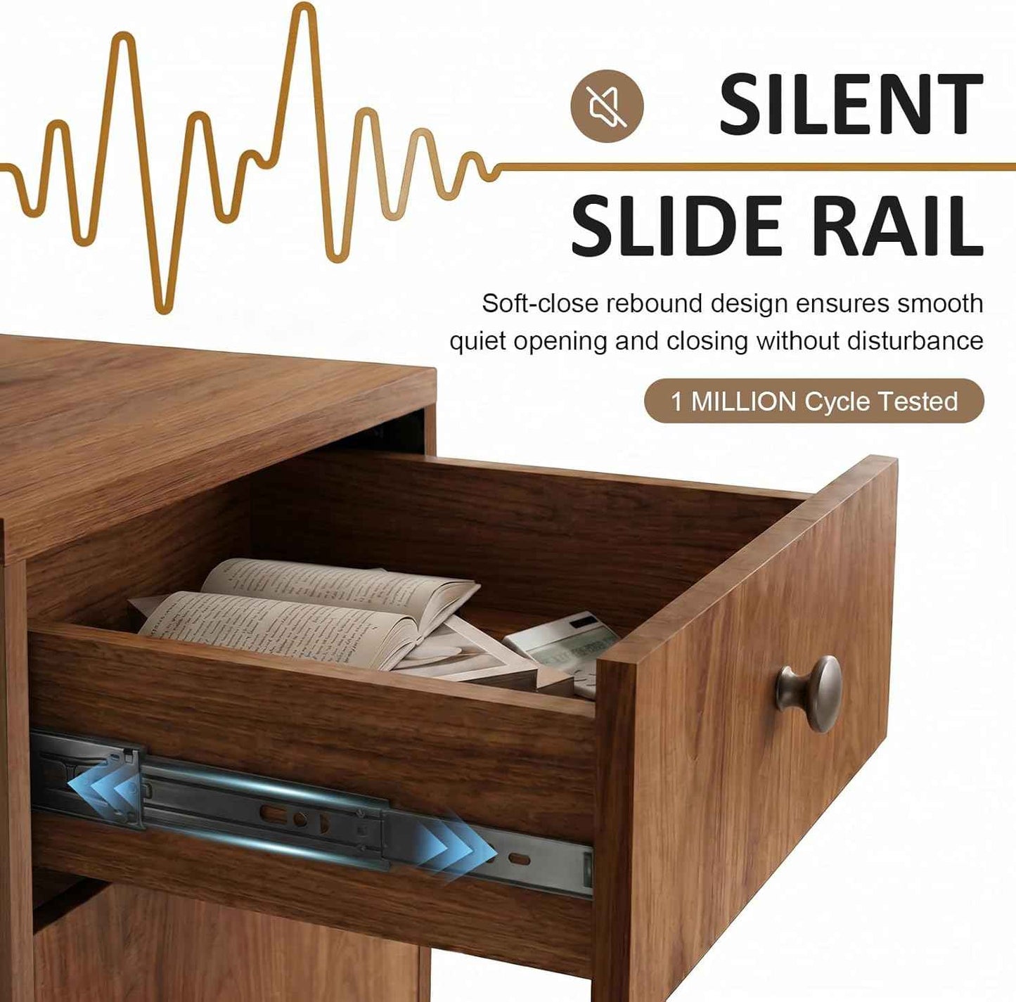 Modern Reception Desk with Drawer and File Cabinet - Front Counter Table for Office, Salon, Spa, Retail - Small Reception Desk for Small Spaces - European Oak - 47.24in