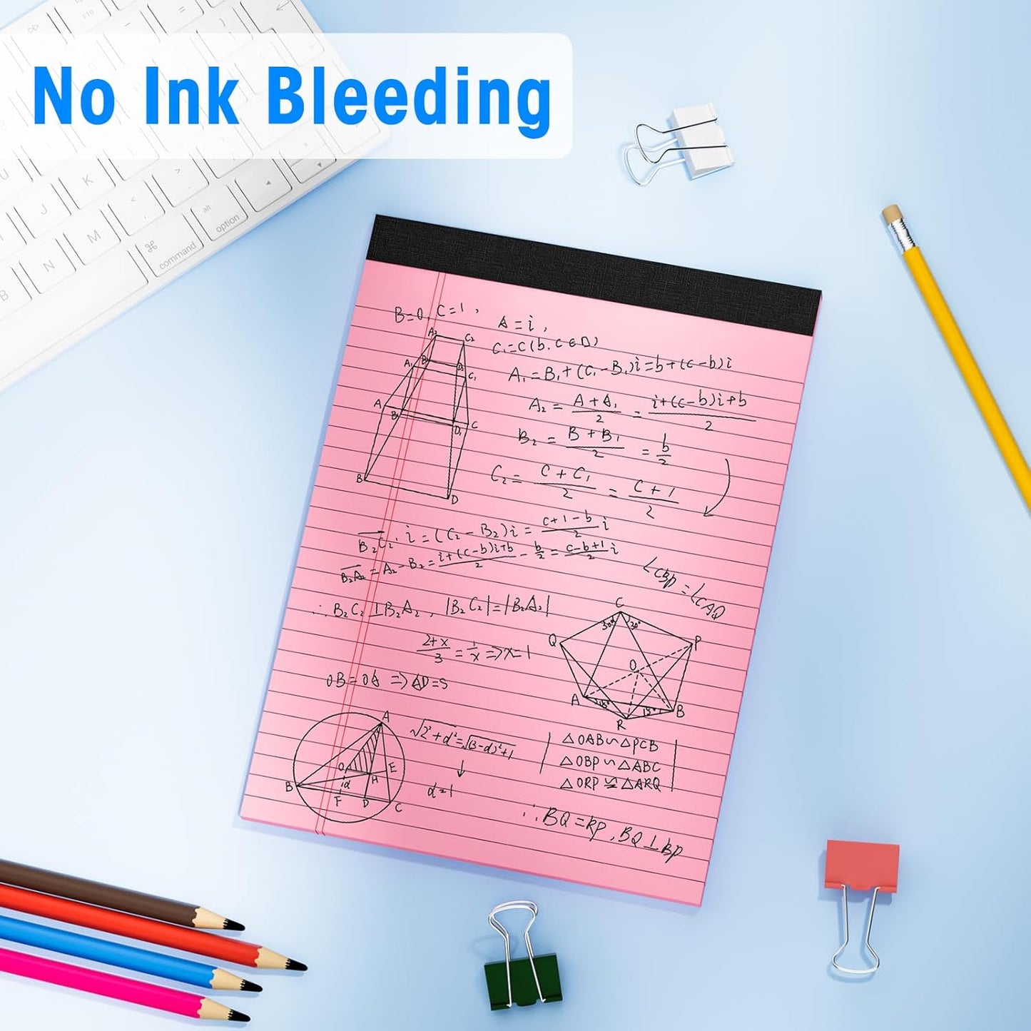 3pcs Legal Pads 8.5 x 11, Notepads 8.5 x 11 Inch, Color Note Pads Clear Print Writing Pads of Paper, Memo Pads , Perforate Legal Notepads Paper , Wide Ruled Lined with Sturdy Back,30 Sheets/Pack