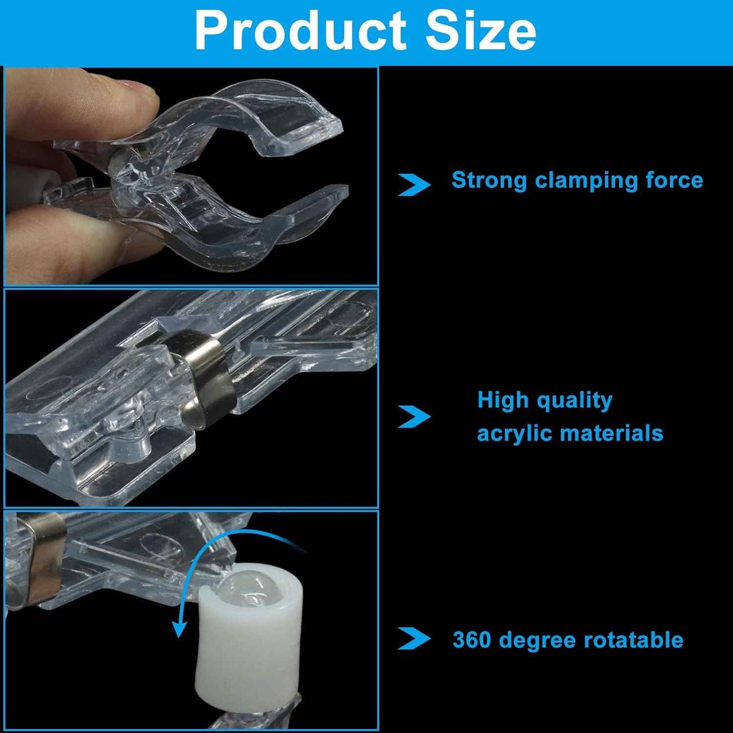Zorfeter 12 PCS Clear Sign Clips, Plastic Label Clips on Merchandise Display Swivel Price Tag Clips, Double Sided Rotatable Menu Clips for Sale Retail Display