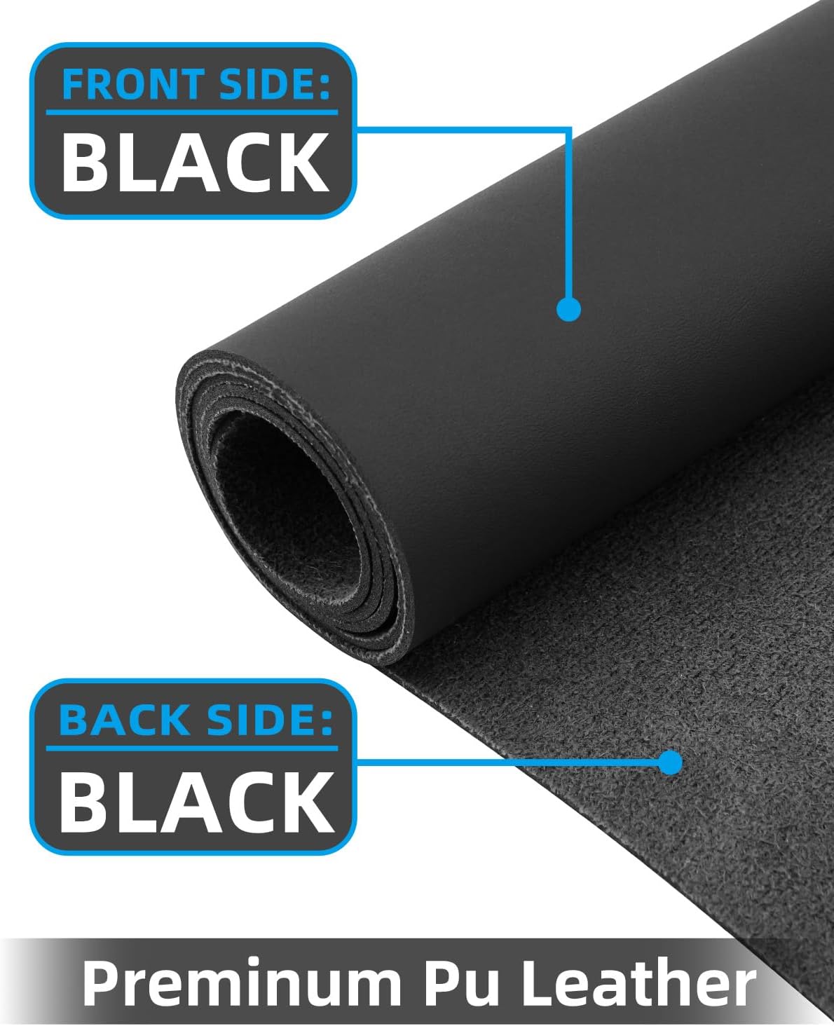 Leather Desk Pad Protector, Mouse pad,Office Desk mat,Computer and Laptop Mat, Non-Slip PU Leather Desk Blotter, Desktop Protector and Cover for Keyboard and Mouse(35.4"x17"Black)