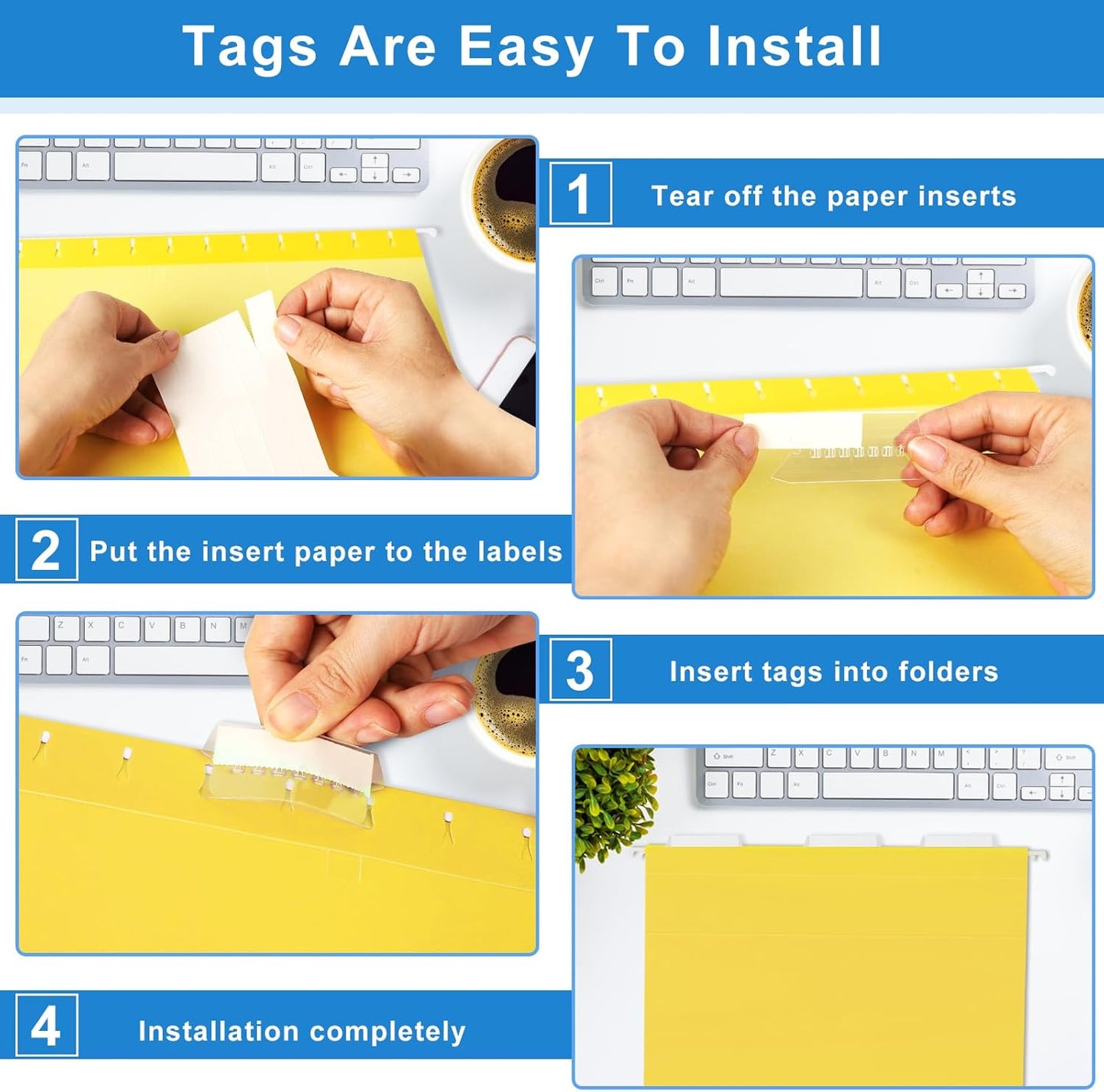 30 Pack Hanging File Folders Letter Size, Colored Hanging Folders with 1/5-Cut Adjustable Tab, Extra Capacity Hanging File Folders, 1 Inch Expansion, Perfect Office, Home, Classroom Supplies