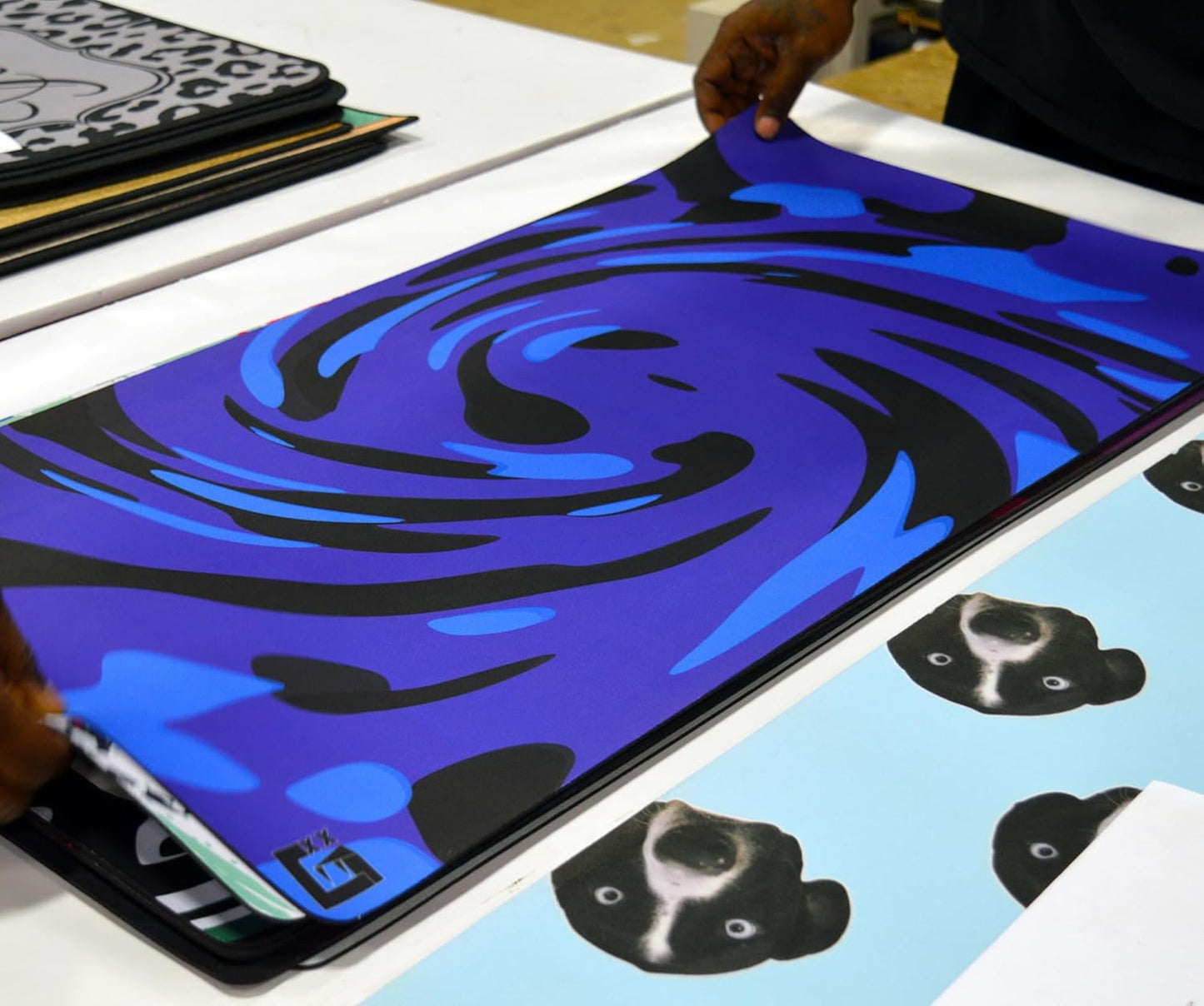 Custom Desk Mat, Personalized Desk Pad, Large Gaming Mouse Pad (Sewn (Black), Extra Large (16x35))