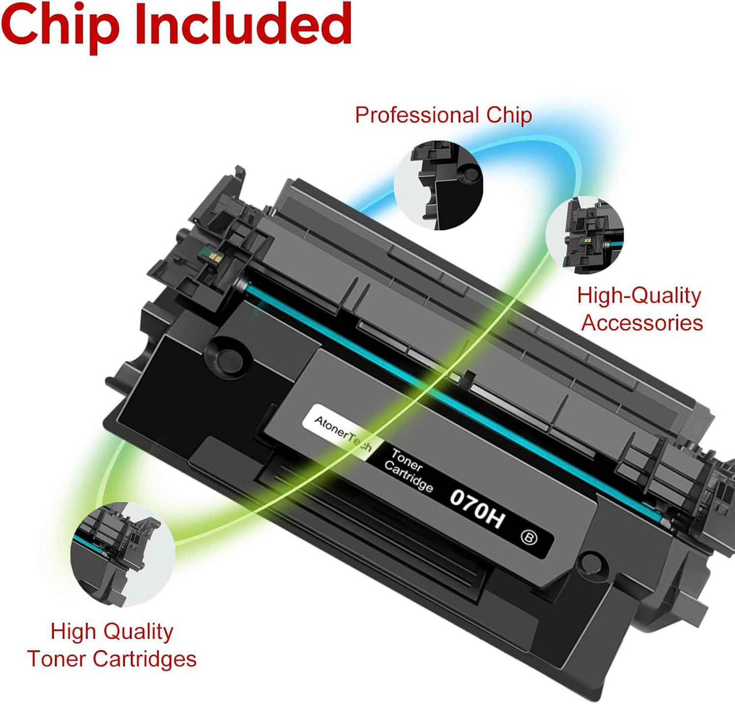 070H / 070 High Yield Toner Cartridge (4-Pack) Compatible Replacement for Canon 070H/070/CRG-070 Toner Cartridge with Canon imageCLASS MF465dw MF462dw LBP247dw LBP246dw Printers - High Capacity Ink