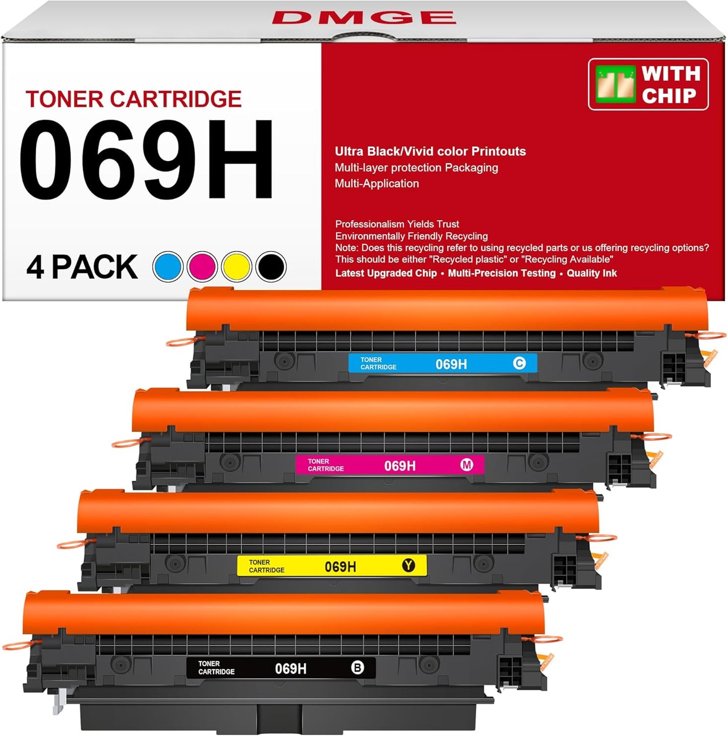069H Toner Cartridges Set Mf753cdw - High Yield Replacement for Canon 069 Toner Cartridge Set, Works for Canon Color ImageCLASS Mf753cdw MF751Cdw MF752Cdw LBP674Cdw MF752Cdw MF756Cx LBP673Cdw (4 Pack)