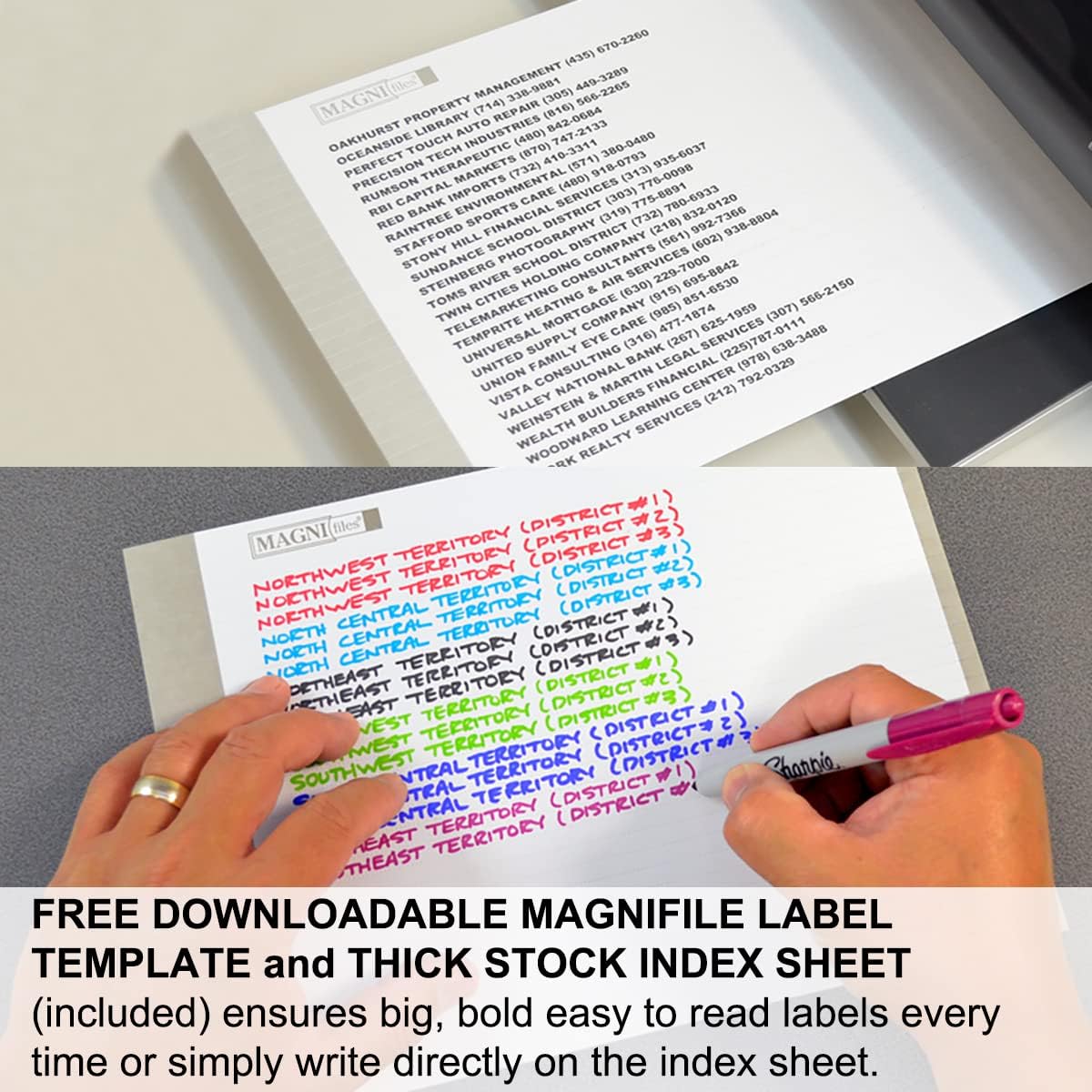 Ultimate Office MagniFile Hanging File Folders V Base Letter Size with 11 inch Magnified Indexes That Double The Size of Your File Titles to Find Files Fast. (Set of 10 Black)