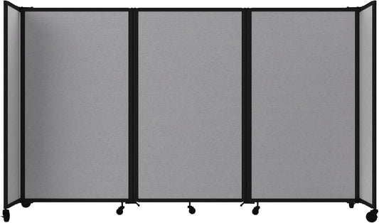 Versare Room Divider 360 Portable Wall Partition | Folding Panels | Large Freestanding Divider | Locking Wheels | Temporary Room Separator