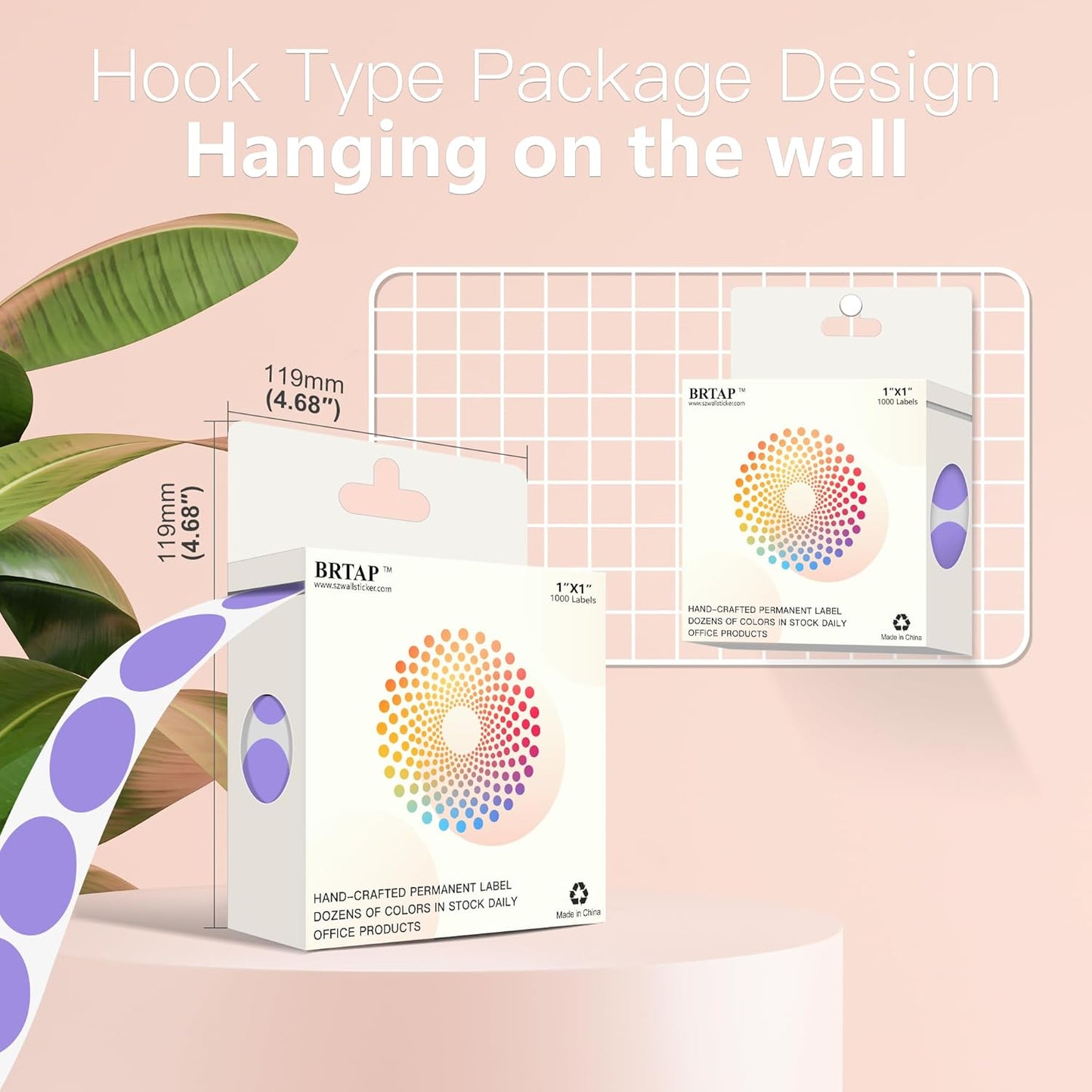 1 Inch Round Color Coding Labels, 1000 Dots Per Roll Lavender Color Coded Dot Stickers, Round Color Dot Labels for Organizing, Filing, and Storage