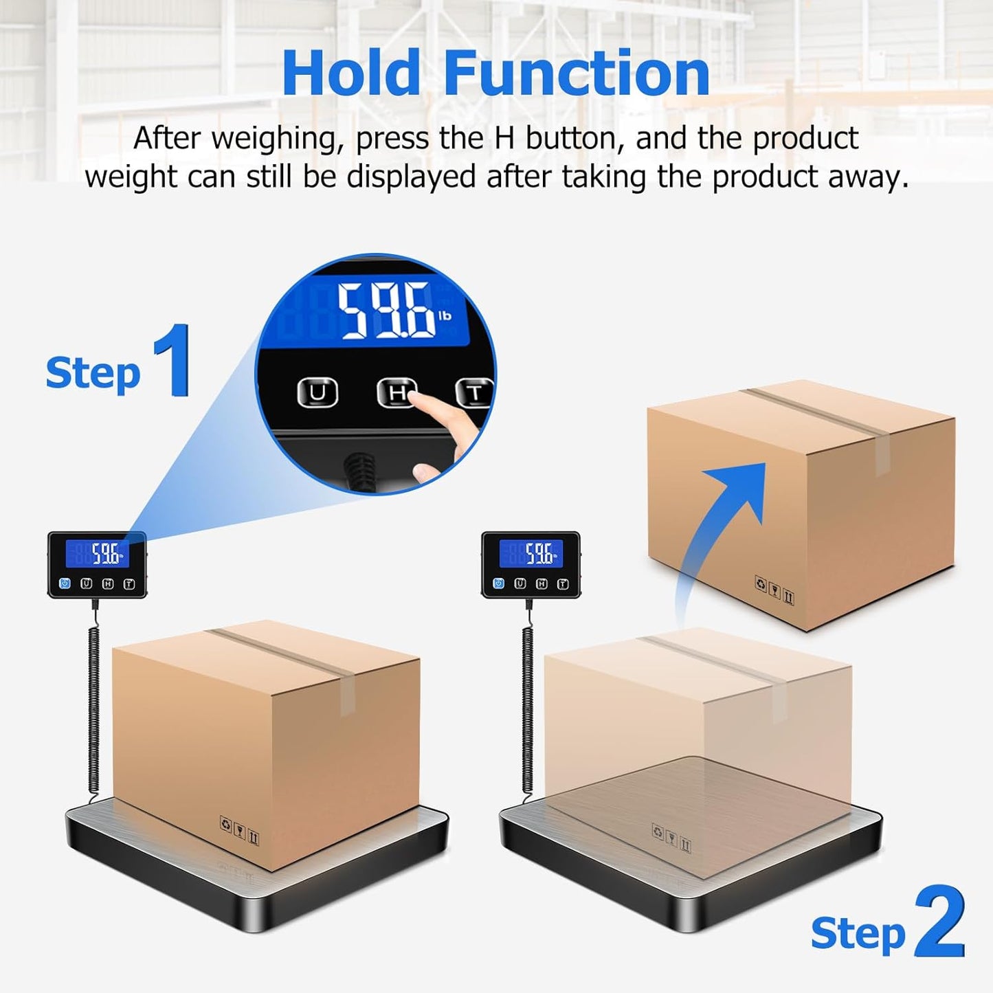 Shipping Scale, 440 lbs/0.35oz High Accurate Digital Postal Scale with Hold/Tare Function, Shipping Scale for Small Business, Packages, Luggage, Home Use, Battery & Charging Cable Include - Lumora Desk