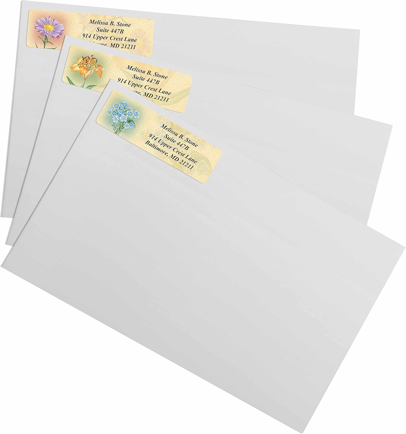 Antique Floral Designer Assorted Rolled Address Labels with Elegant Plastic Dispenser - Lumora Desk