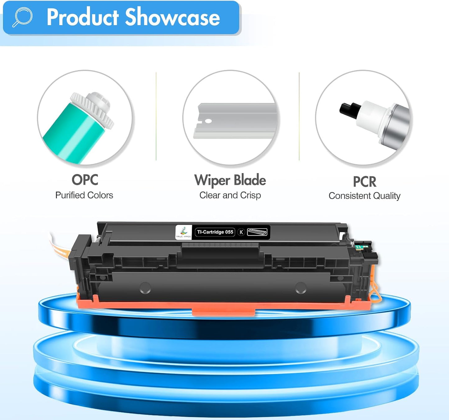TRUE IMAGE 055 055H Toner Cartridge Set MF743Cdw MF741Cdw Compatible for Canon 055 055H Toner for Canon MF743Cdw MF741Cdw MF745Cdw MF746Cdw LBP664Cdw Printer (Black Cyan Magenta Yellow, 4-Pack)