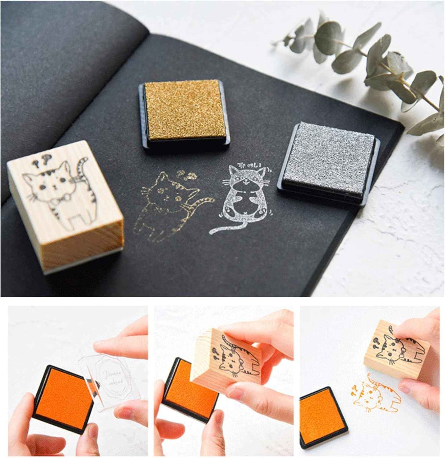 YPSelected Craft Ink Pad Inkpad for Paper Wood Fabric 15 Colors Available for Rubber Stamps (20 Multi-Colors Set)