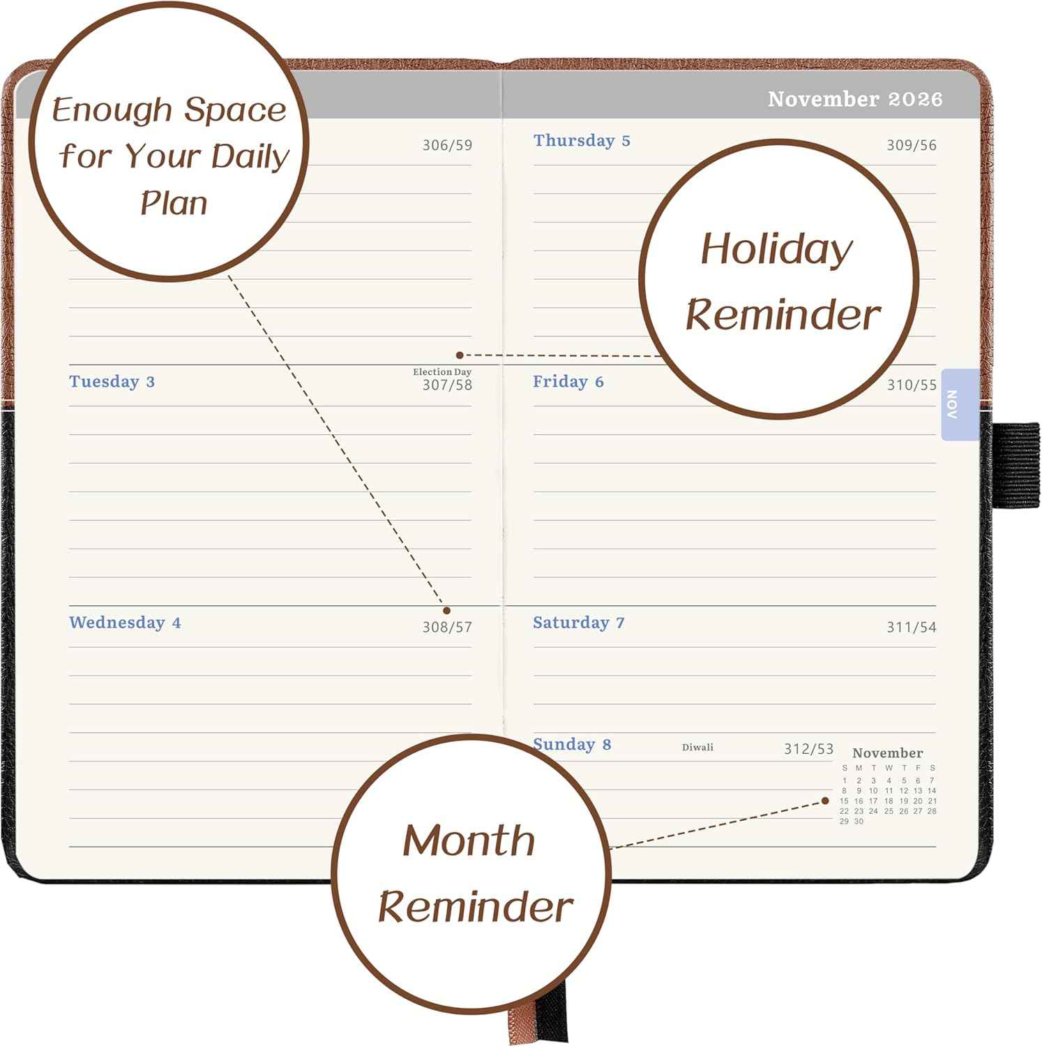 Pocket Calendar 2026-2027 for Purse - Pocket Planner 2026-2027, Small Planner from July 2026 to June 2027, 6, 6.4'' x 3.8