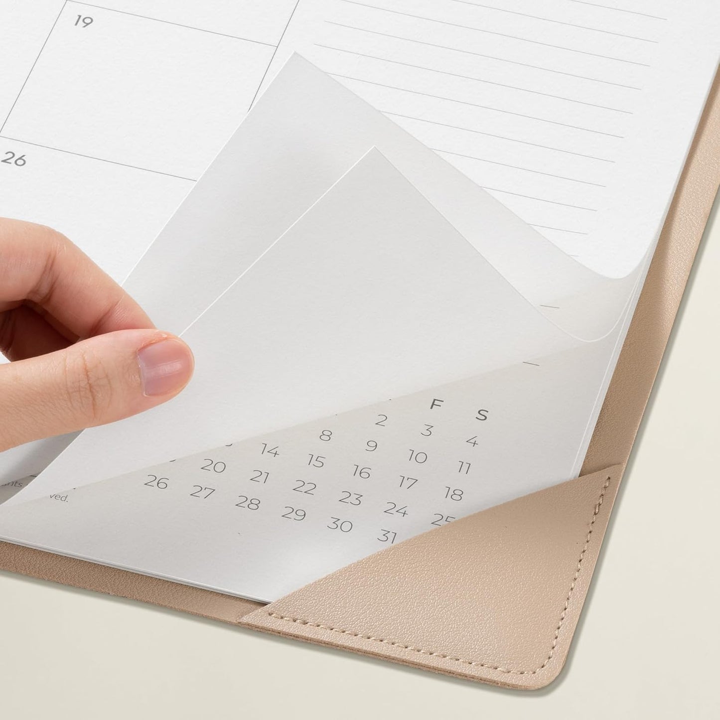 Desk Calendar 2025-2026 with Desktop Mat, Cabbrix Large Desk Pad Calendar 22 x 17 Inch Cover 12 Months Runs From July 2025 to June 2026, Floral Design Calendar 2025 for Home School and Office (Apricot)