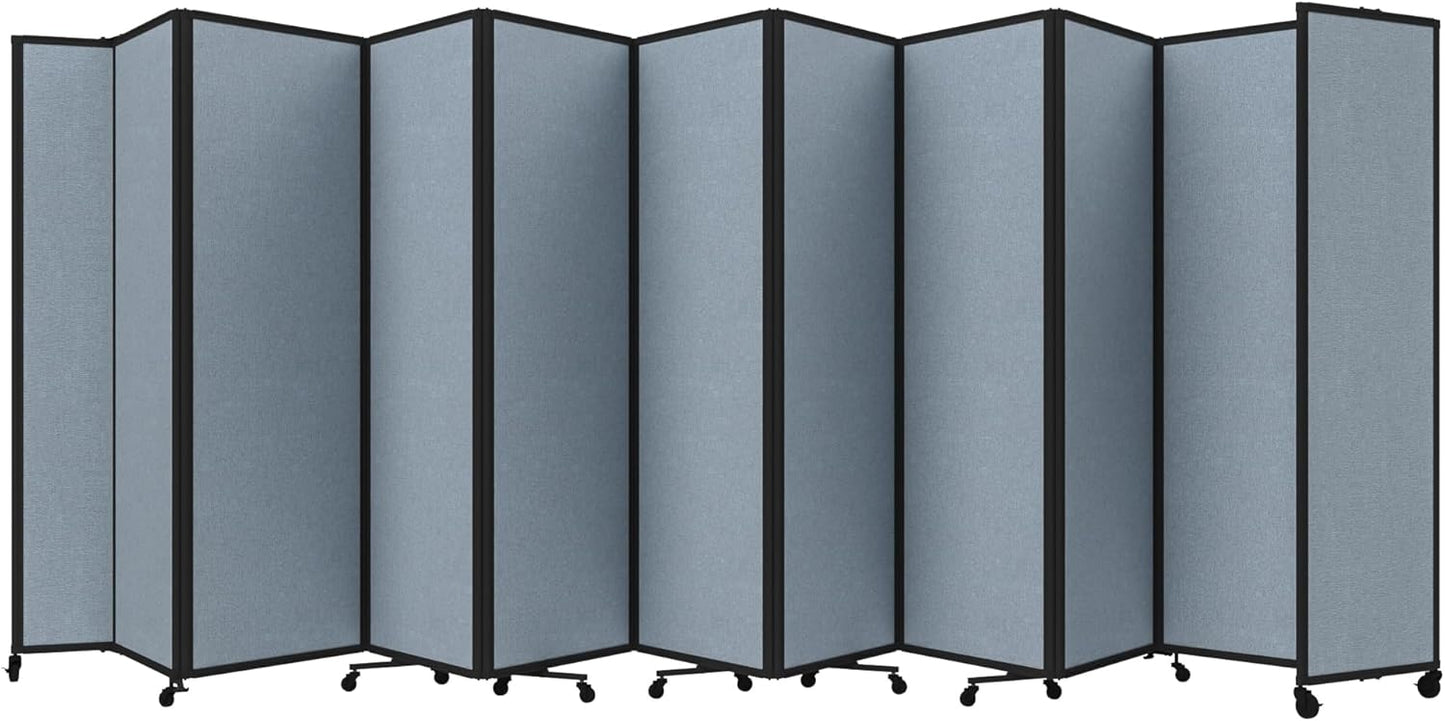 Versare Room Divider 360 Portable Wall Partition | Folding Panels | Large Freestanding Divider | Locking Wheels | Temporary Room Separator