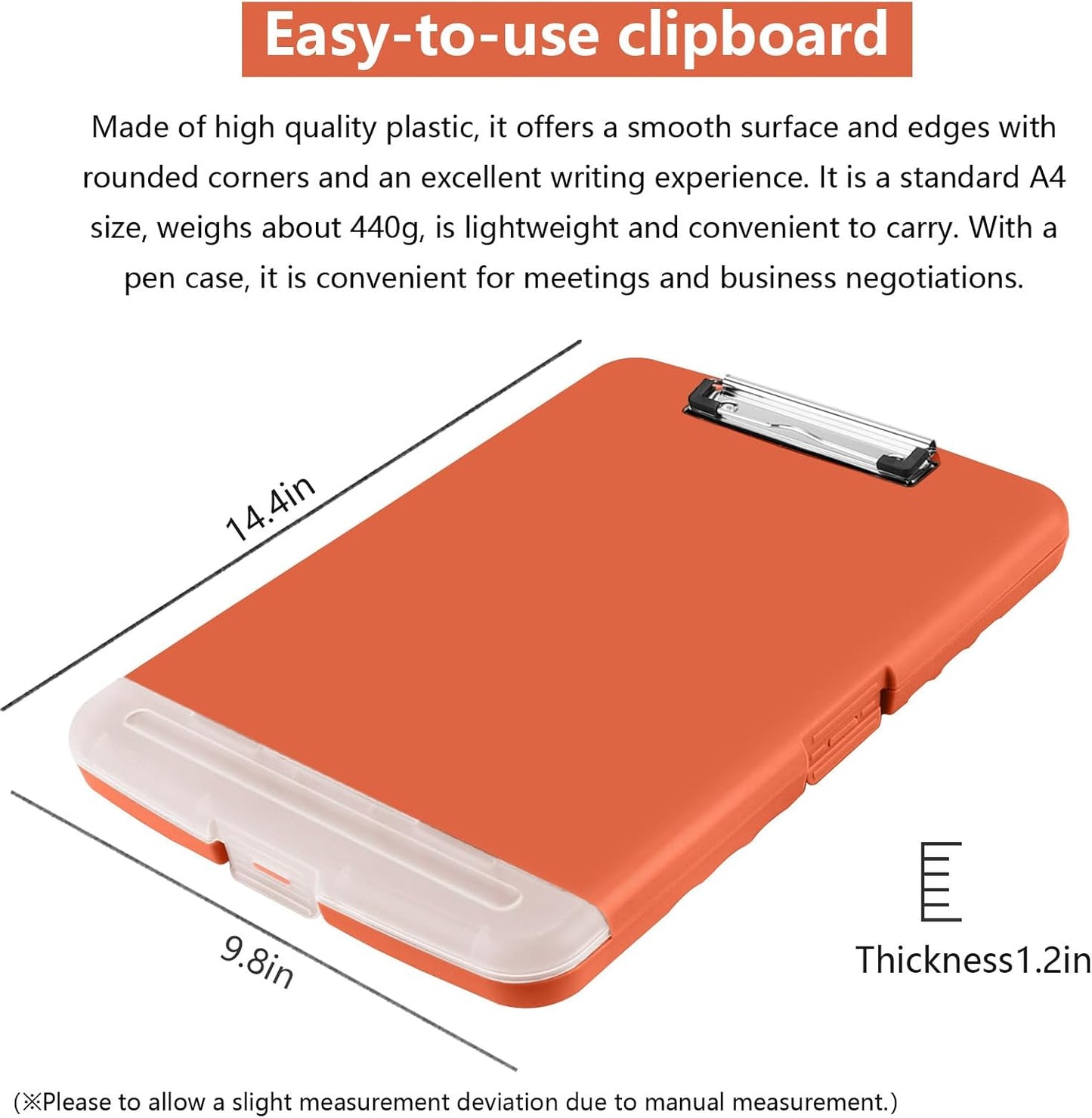 Clipboard with Storage, A4 Binder Nursing Clipboards with Pen Holder, Heavy Duty Storage Clipboards with Low Profile Clip, Clipboard Folder Side-Opening, Smooth Writing Clip Board (Red Brown)