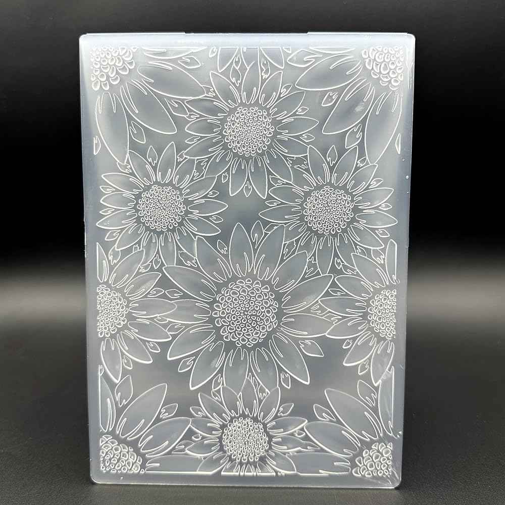 3D Plastic Embossing Folder Template Stereoscopic Sunflower Texture 5x7 Inch for Card Making DIY Scrapbooking Paper Crafting Handmade Crafts Scrapbooking Arts Supplies Scrapbook Decor