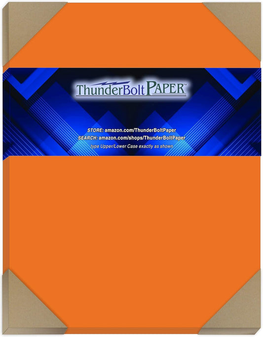 50 Orange Cover/Card Paper Sheets - 8.5 X 11 Inches Standard Letter|Flyer Size - 65# (65 lb/Pound) Light Weight Cardstock - Quality Printable Smooth Paper Surface for Bright Colorful Results