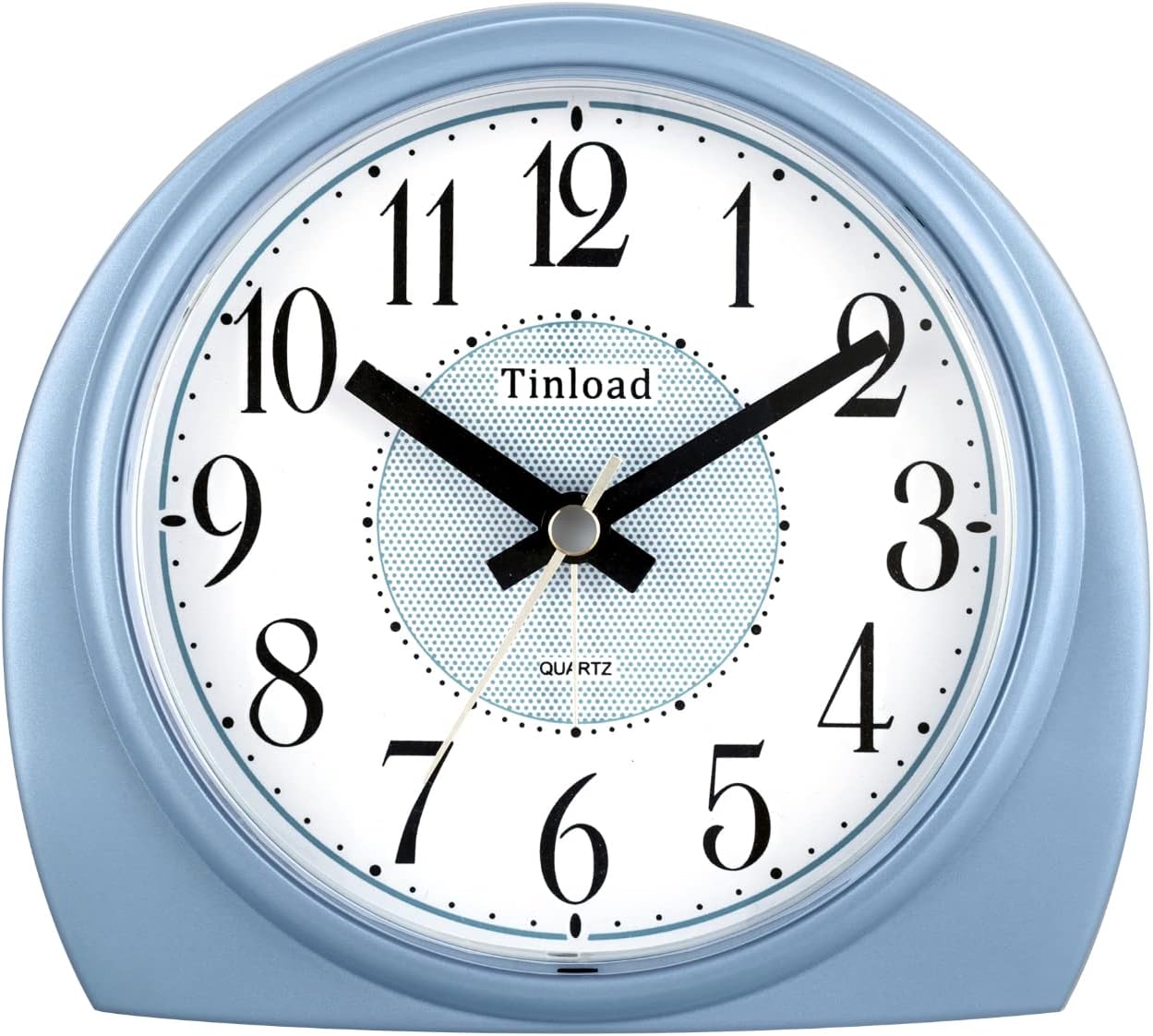 5.5" Large Analog Alarm Clock Silent Non Ticking, Gentle Wake, Beep Sounds, Increasing Volume, Battery Operated Snooze and Manual Light, Easy Set