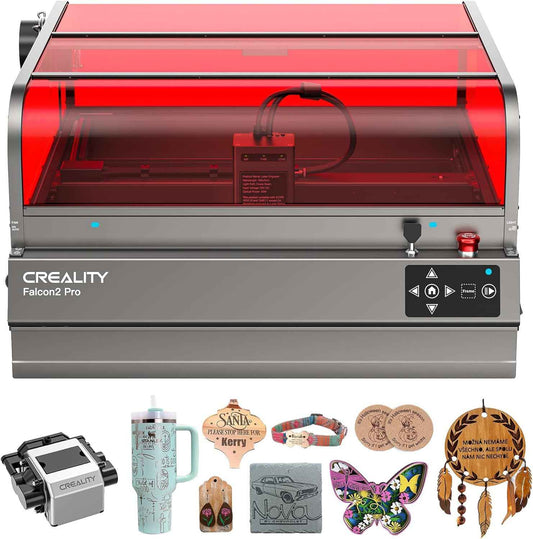 Falcon2 Pro S 40W Enclosed Laser Engraver with Air Assist, Built-in Camera, Class 1 Laser Cutter and Engraver Machine for Wood, Metal, Batch Prodcuction, Engraving Area 355 * 390mm