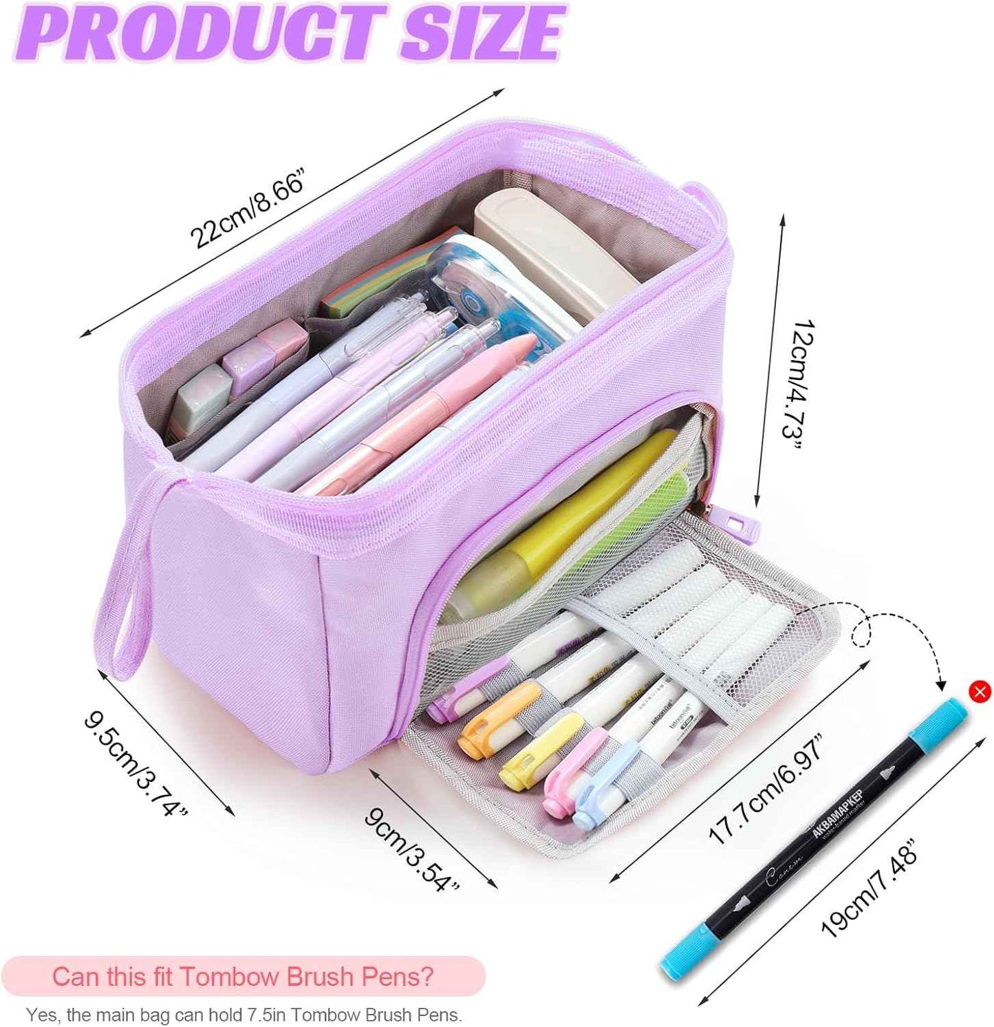 Large Pencil Case for Girls, Big Capacity Pencil Pouch Back to School Supplies for Teens, Cute Pen Stationery Bag Organizer Pencil Holder Back to School Gifts for Students School College Office