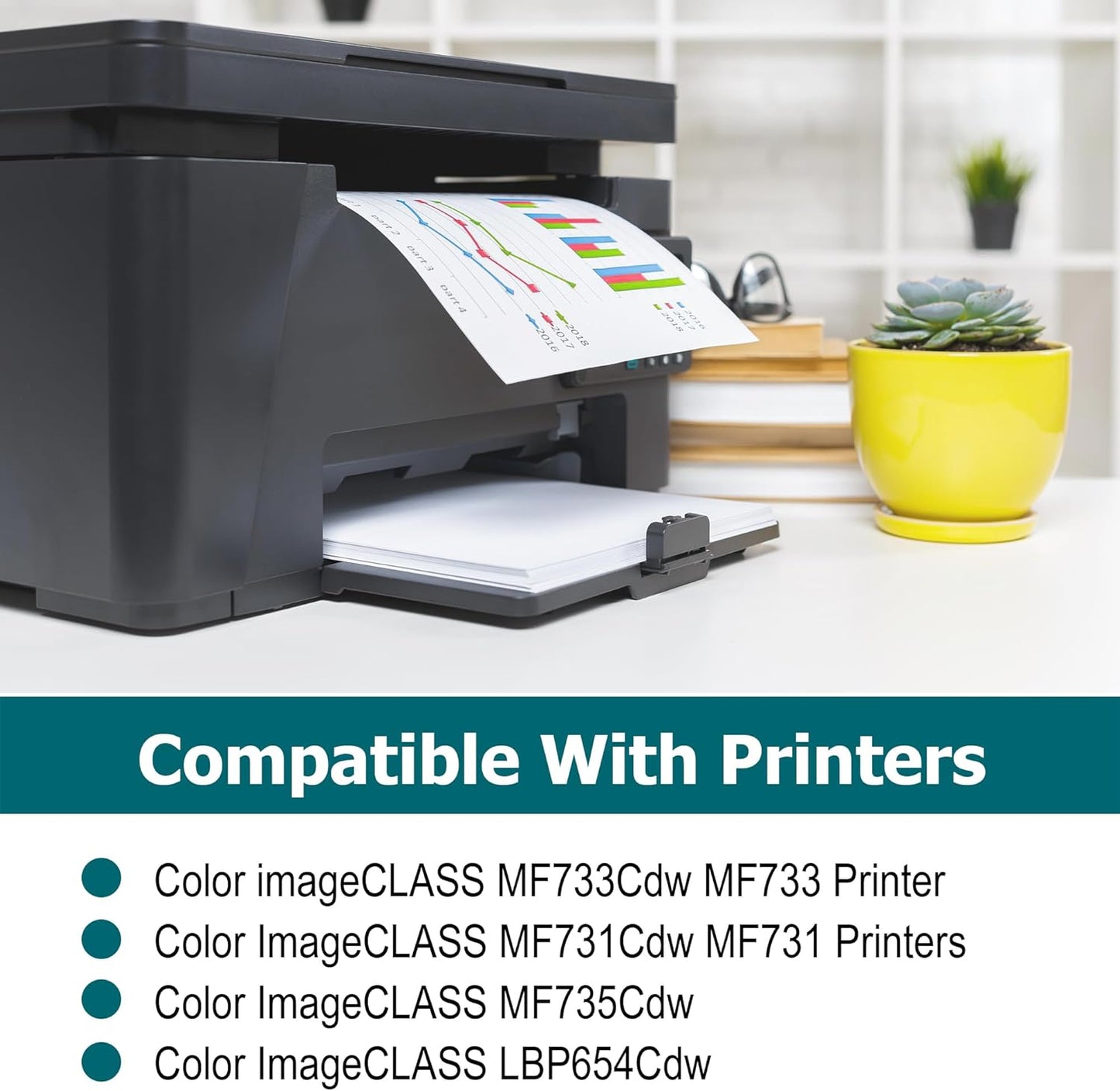 046 Black MF733Cdw Toner Cartridge Replacement for Canon 046 CRG-046 Toner for Color imageCLASS MF733Cdw MF731Cdw MF735Cdw LBP654Cdw Printer Ink (2-Black)