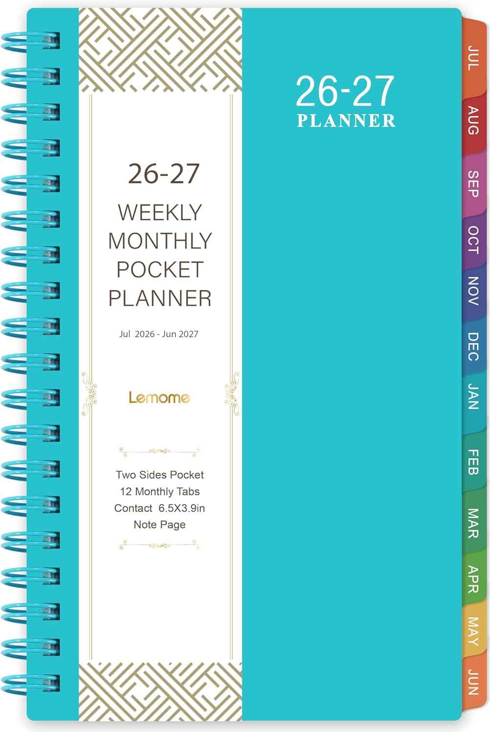 2026-2027 Pocket Calendar/Planner - Weekly & Monthly Pocket Planner for Purse, Jul. 2026 - Jun. 2027, 6.8" x 4.1", Strong Twin - Wire Binding, Plastic Cover