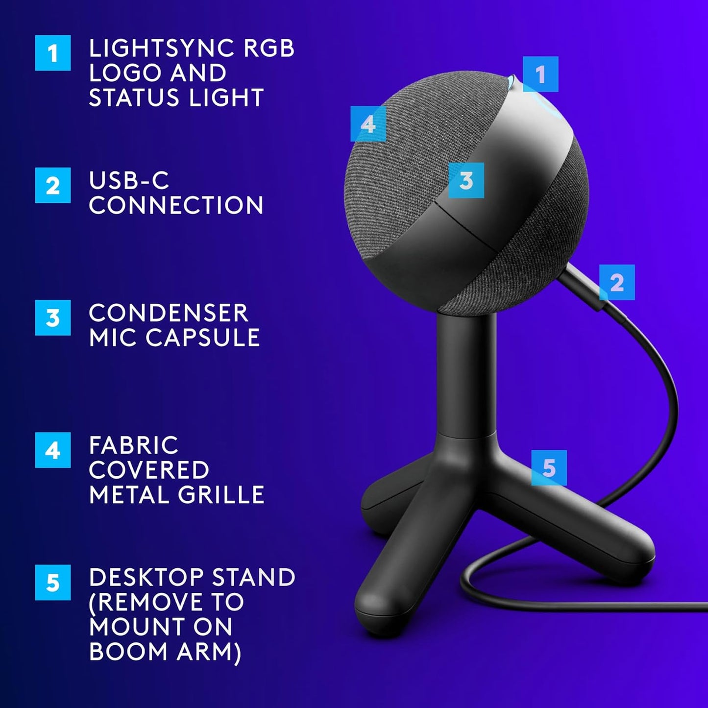 Logitech G305 Lightspeed Wireless Gaming Mouse, Lilac + Yeti Orb RGB Gaming Microphone with LIGHTSYNC, USB Mic for Streaming