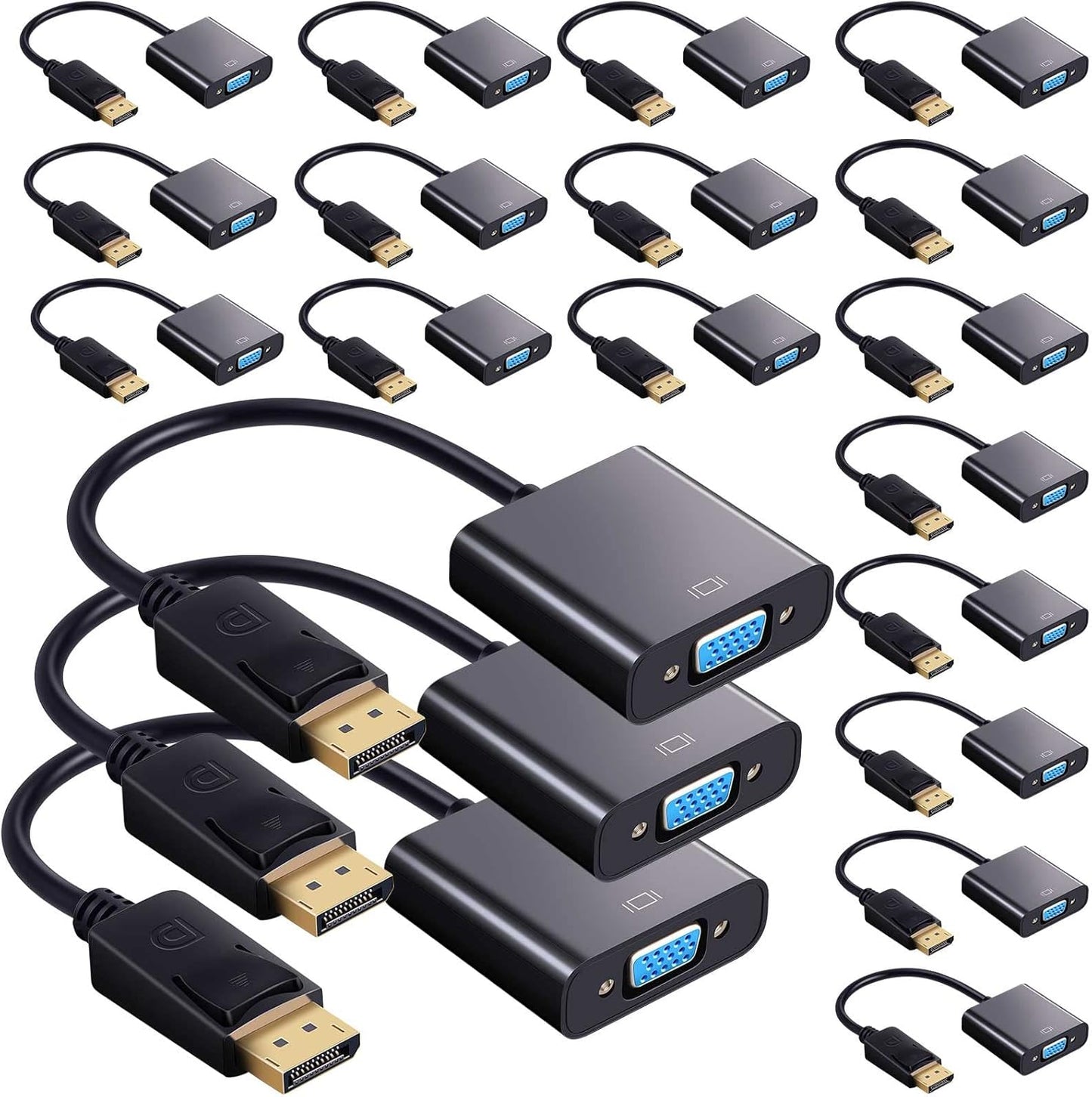 Yunsailing 10 Pack DisplayPort to VGA Adapters Gold Plated Compatible with Laptop Monitor PC Projector