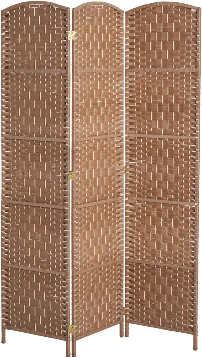 NicBex Room Divider 3 Panel Room Dividers with Wicker Weave Design Partition Room Dividers and Folding Privacy Screens 6 FT Wall Divider for Office, Room Separation,53.25"W x 0.75"D x 70.75"H, Natural - Lumora Desk