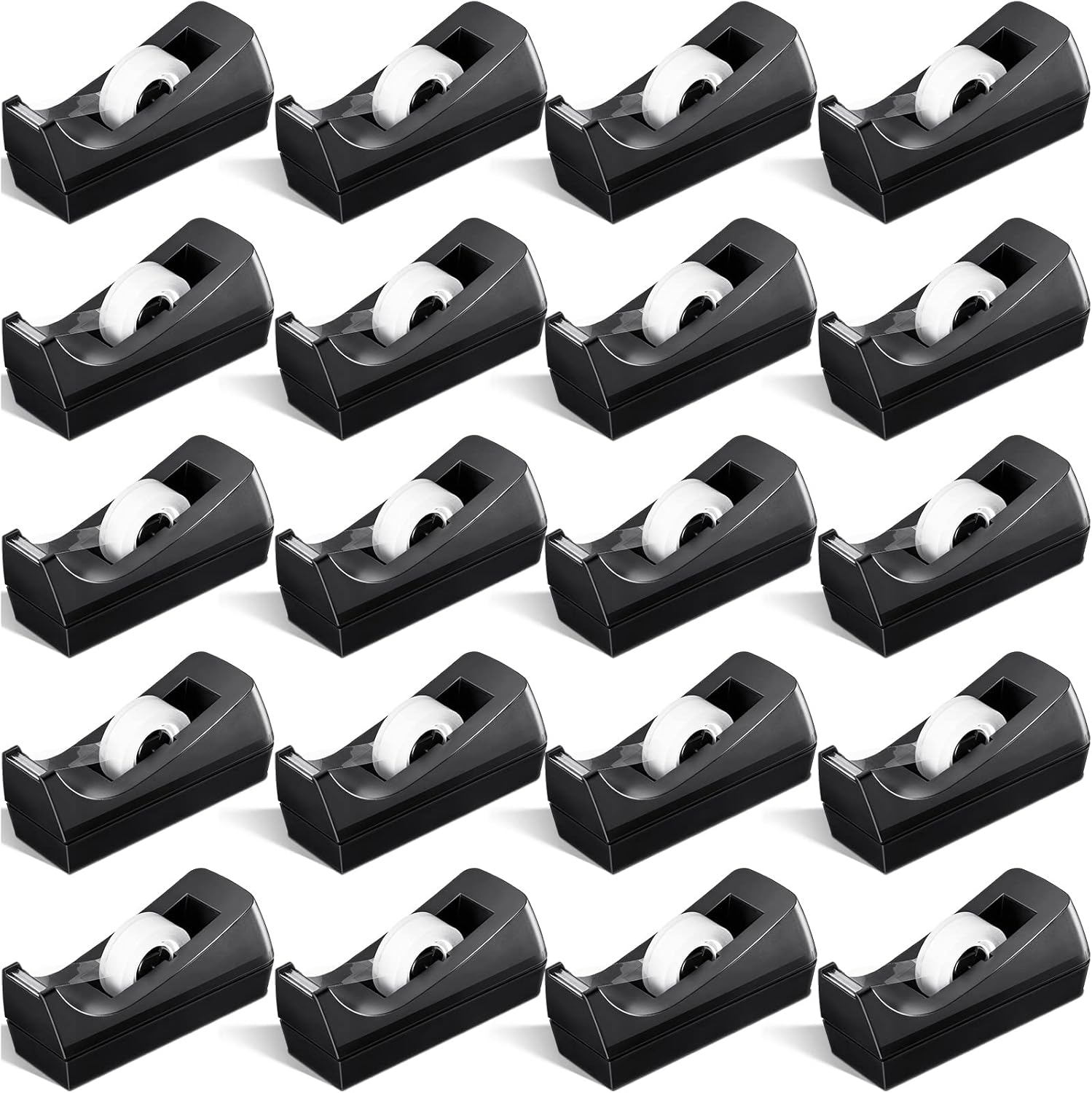 20 Pack Desktop Tape Dispenser Tape Roll Non Skid Base Tape Dispensers for Office Home School (Tape Not Included) - Lumora Desk