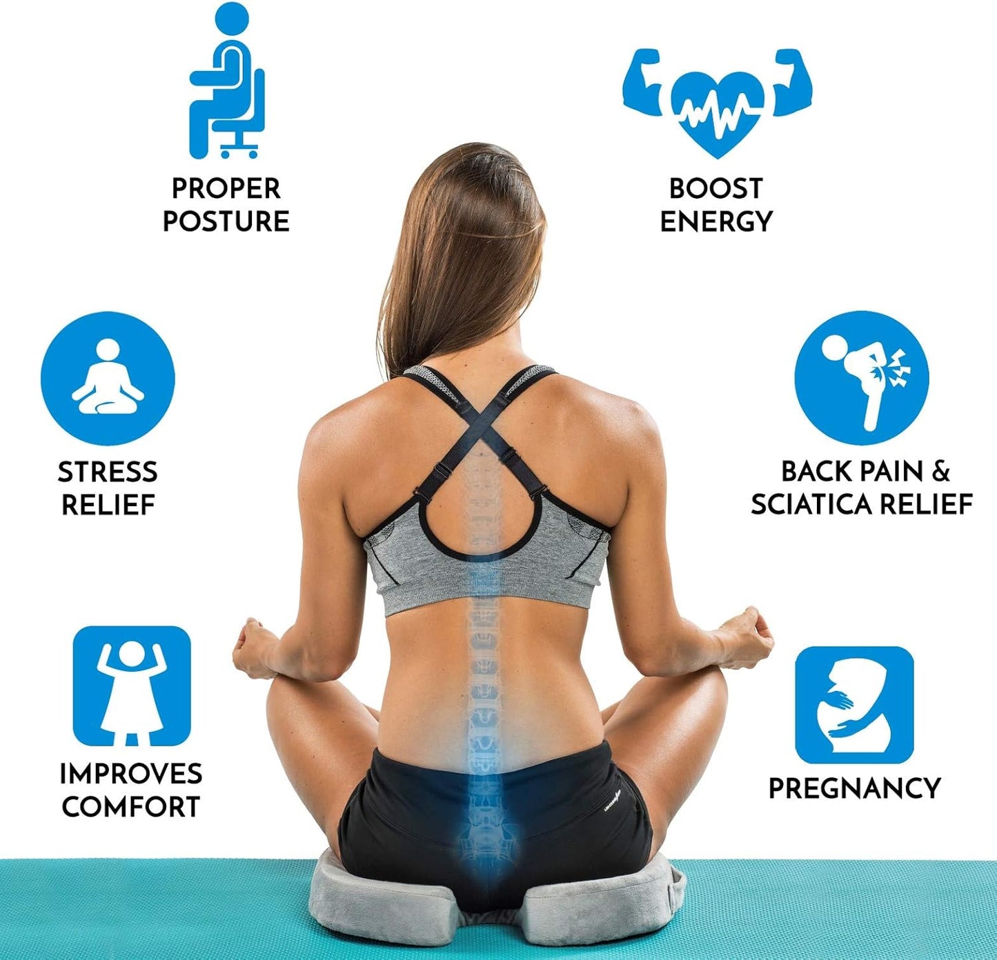 ComfiLife Gel Enhanced Seat Cushion & Lumbar Support Pillow Bundle – Ultimate Comfort and Pain Relief for Sitting