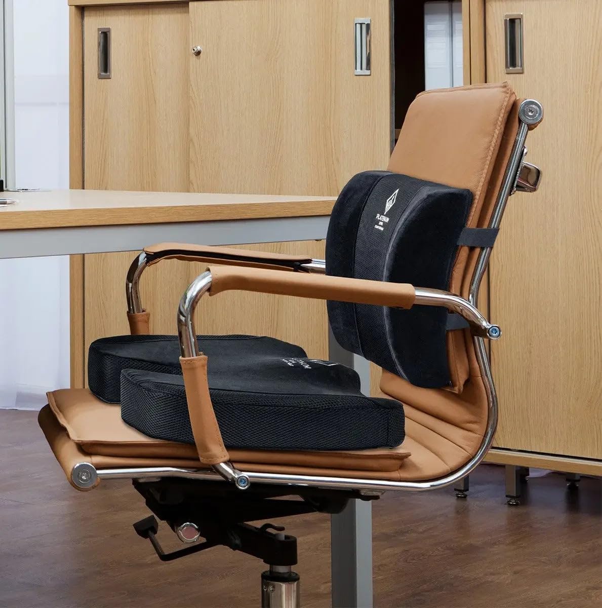 Ergonomic Memory Foam Lumbar & Seat Cushion Back,Tailbone Pain Relief