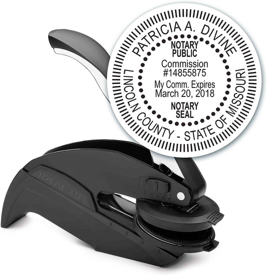 MaxMark Notary Seal Round Embosser for Missouri State - Includes Gold Burst Seal Labels (50 Count)