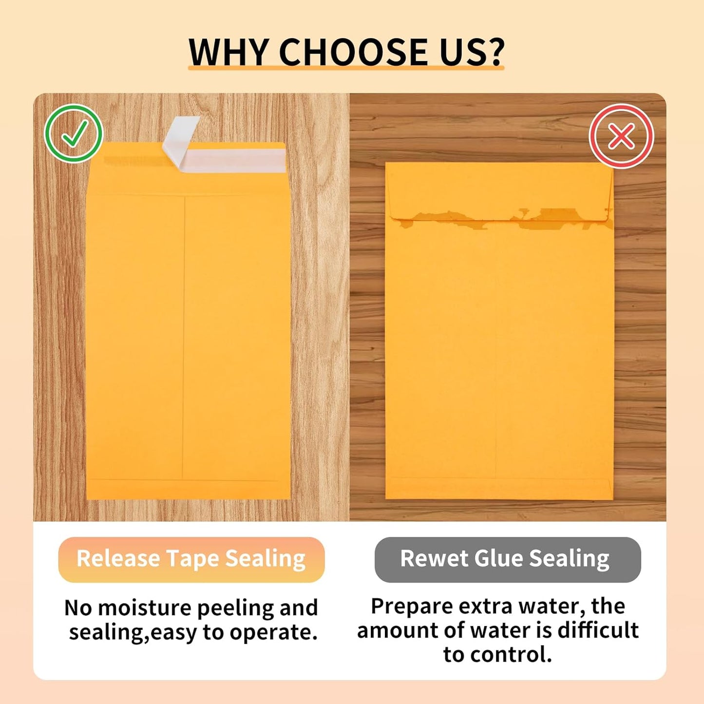 Joyberg 6x9 Envelopes Self Seal, Yellow, Printable, Tear Resistant Kraft Envelopes for Mailing Letters, Documents, Photos, Invitations - Lumora Desk
