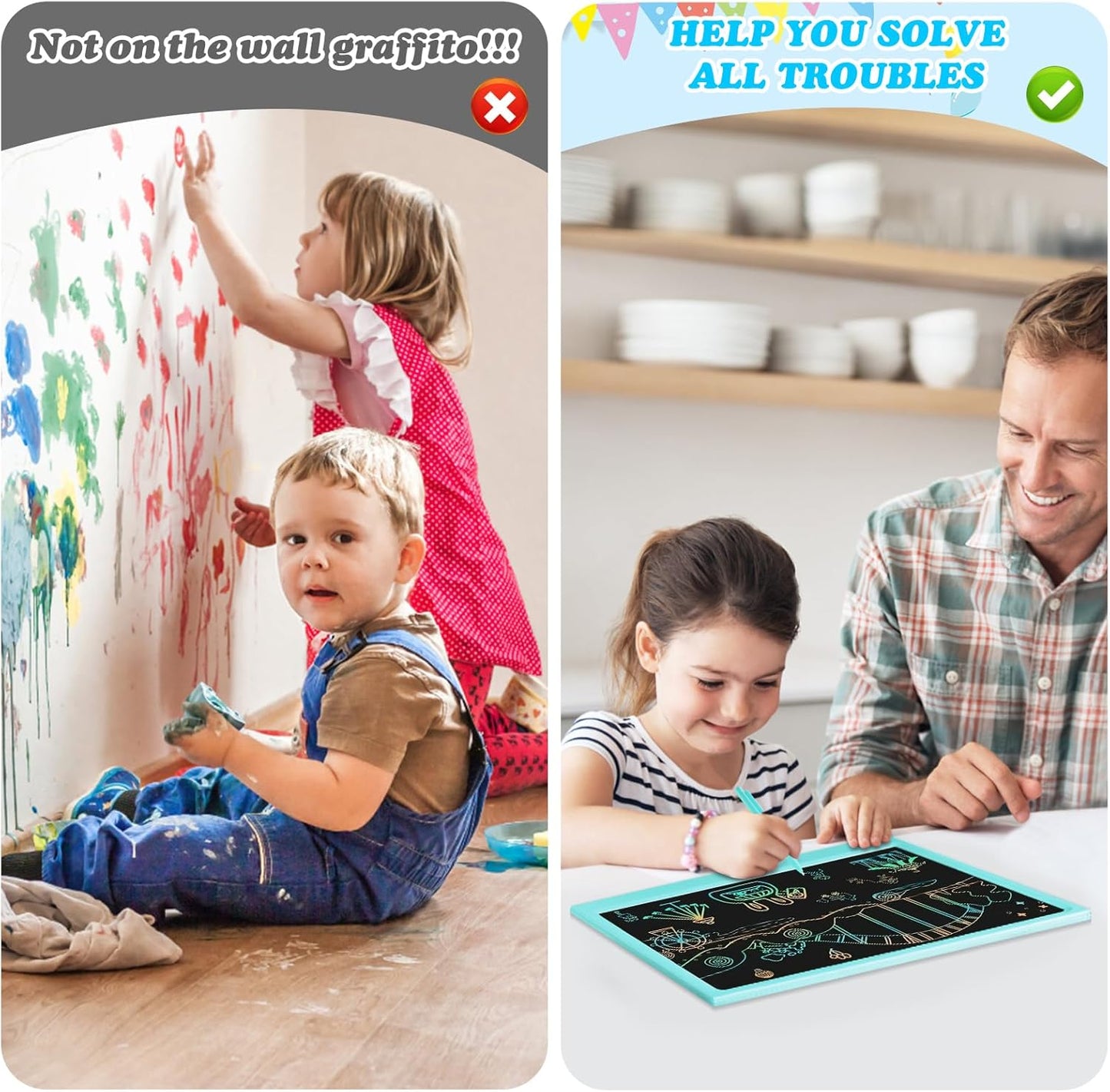 LCD Writing Tablet Kids Toys -15 Inch Toddler Toys Learning Drawing Pad Toys for 3 4 5 6 7 8 Years Boys Girls Birthday Christmas Easter Thanksgiving Gift Creative Doodle Board