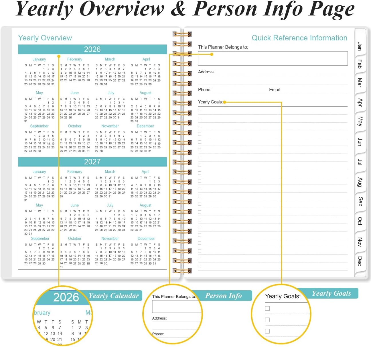 2026 Appointment Book & Planner - 2026 Daily Hourly Planner from January 2026 - December 2026, Weekly Appointment Book with 30-Minute Interval, Medium 6.4" x 8.5", Blue Leaf Flower