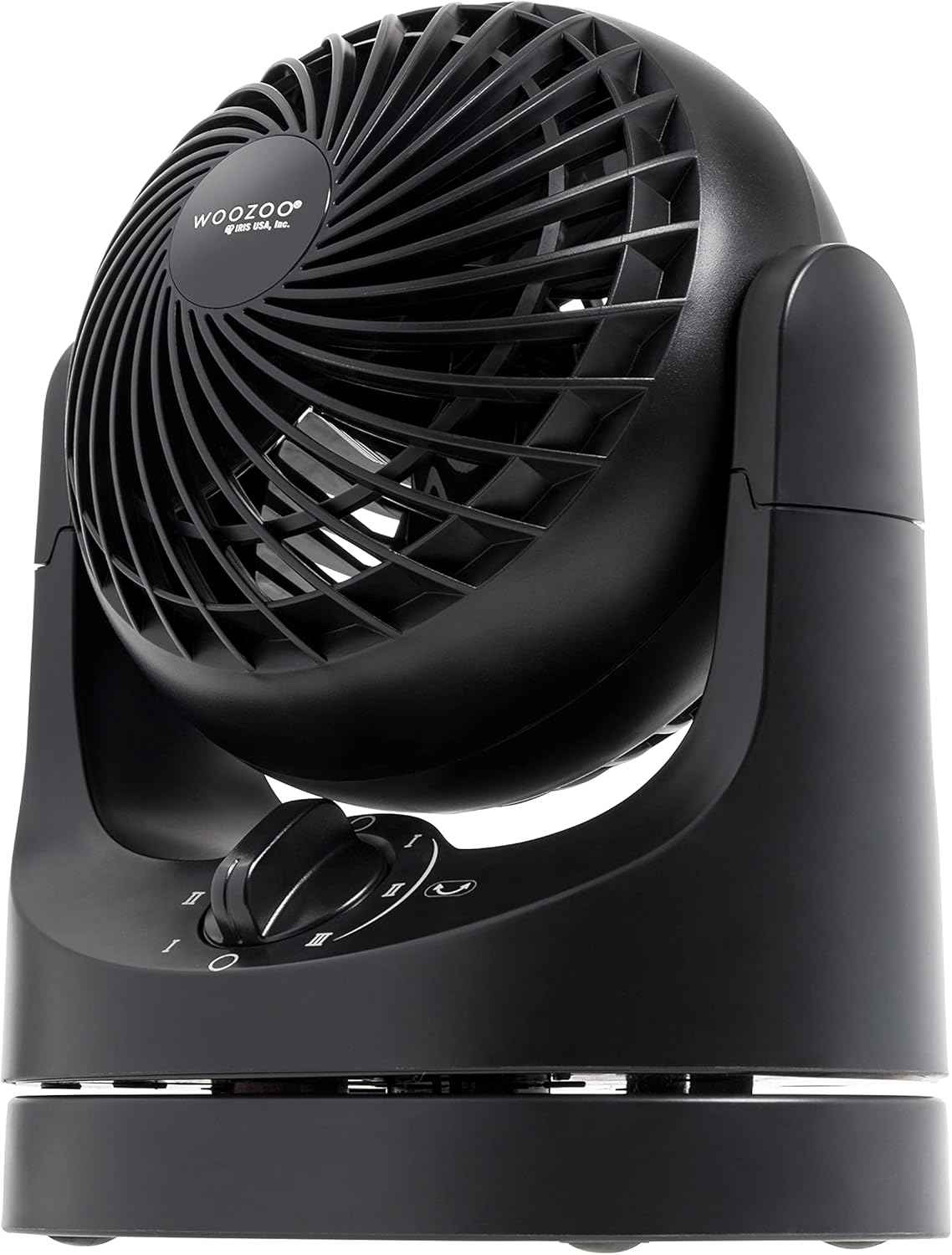 IRIS USA WOOZOO Desk Fan, Oscillating Air Circulator, 3 Speeds, 32ft Max Air Distance, 108ft² Coverage, 112° Adjustable Vertical Tilt, 27db Quiet Motor, Small Fan for Bedroom, Office, Dorm, Black