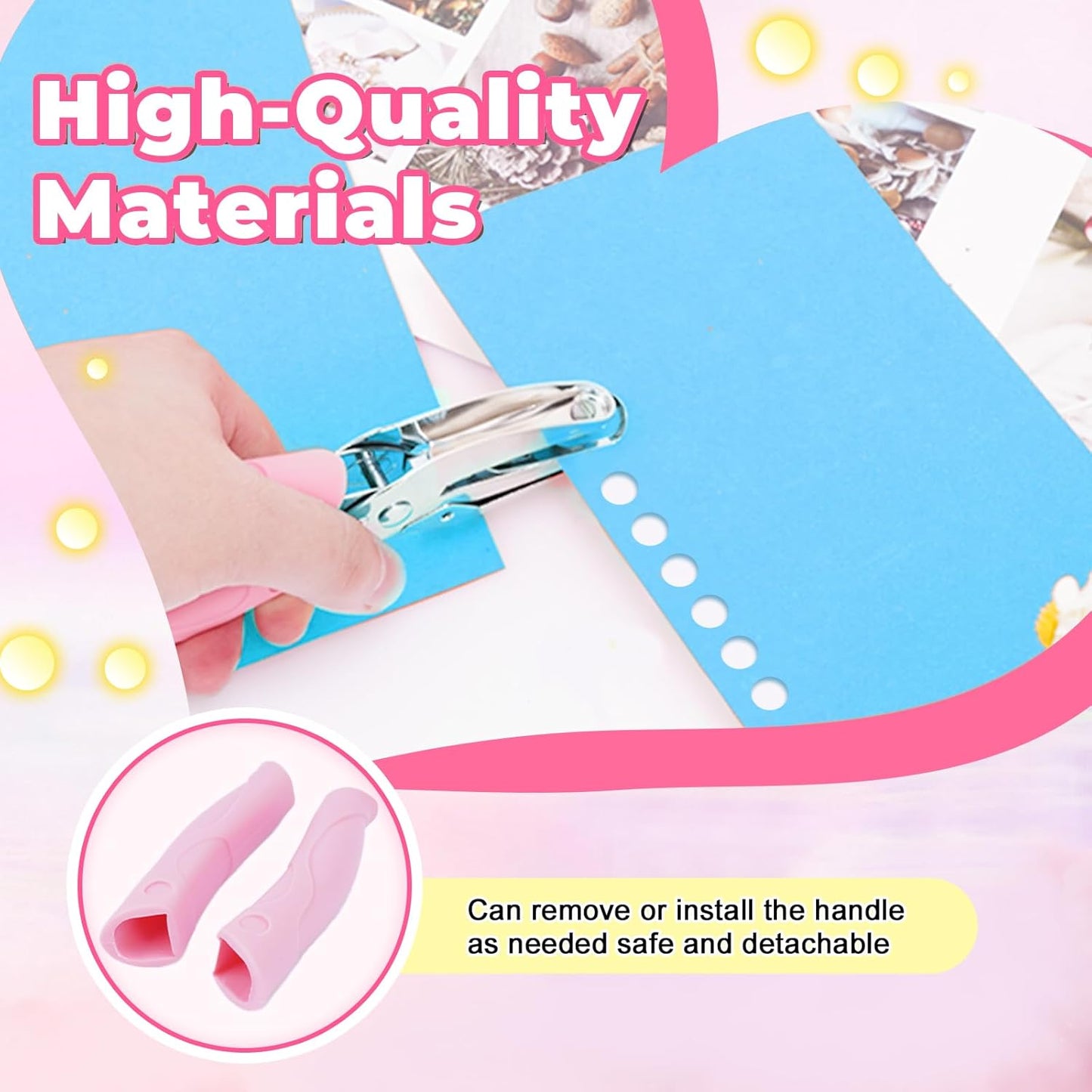 UCEC 3 Pack Circle Single Hole Punches, Small Hole Puncher, Paper Punches for Crafting, Hole Tag Puncher Set of School Supplies with Soft-Handled for Clothing Ticket DIY Craft Tags Scrapbook Tool