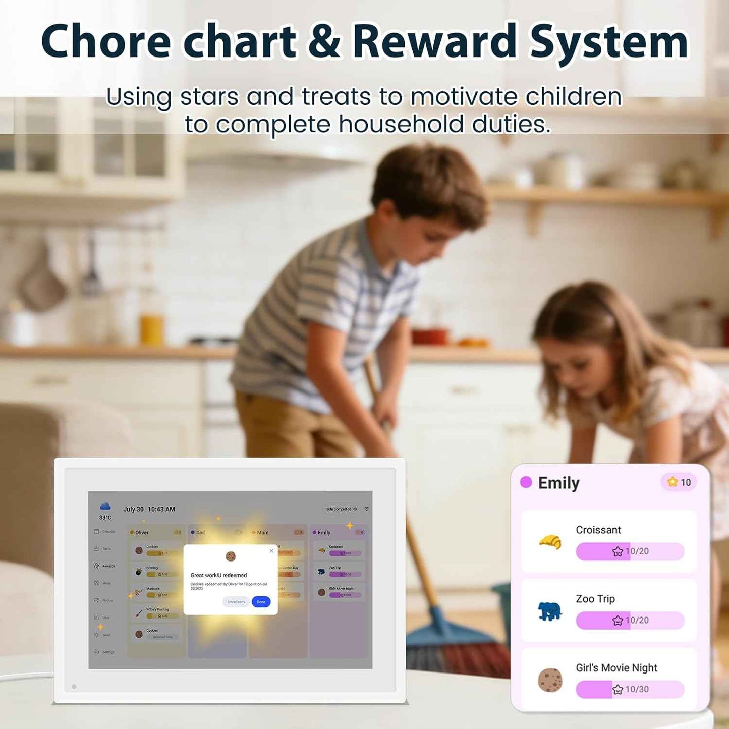 15.6 Inch Digital Calendar Wall, Electronic Planner & Chore Chart, 1080P Full HD Interactive Calendar Touchscreen for Family Planner Display, Smart Family Calendar, Desk/Wall Mountable, Gifts for Women Men