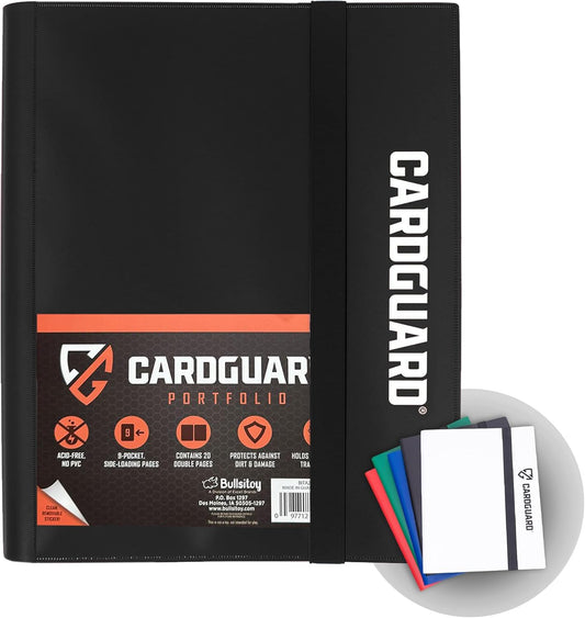 Trading Card Binder Pro-Folio – 9 Pocket Binder - Side-Loading Album, Durable & Acid-Free Storage for Pokémon, YuGiOh, MTG, TCG, Game & Sports Cards, Black