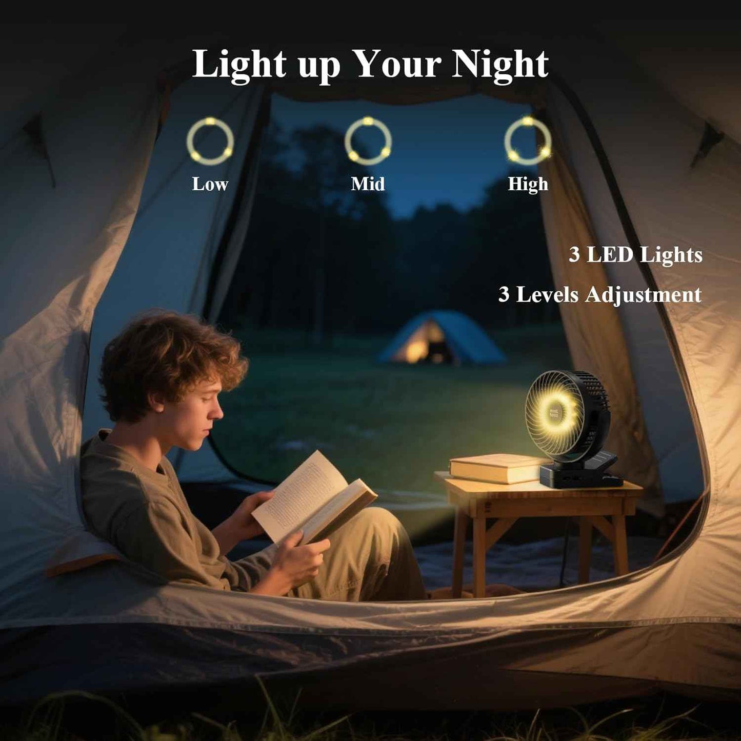 Minthouz Clip on Fan, 12000mAh Desk Fans, 360° Rotation Rechargeable Portable Fan with 45hrs Runtime - Quiet 3 Speeds, Wireless Remote, Timer, Input/Output Ports - Lightweight for Travel & Office